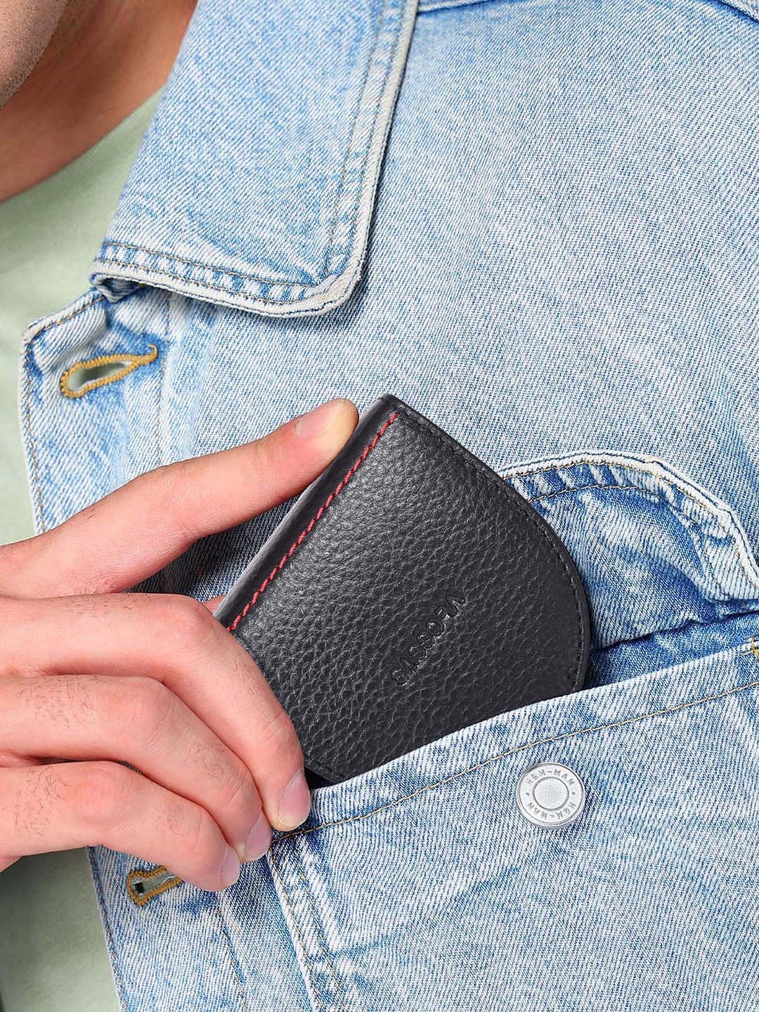 

Sassora Leather Small Coin Pouch, Black