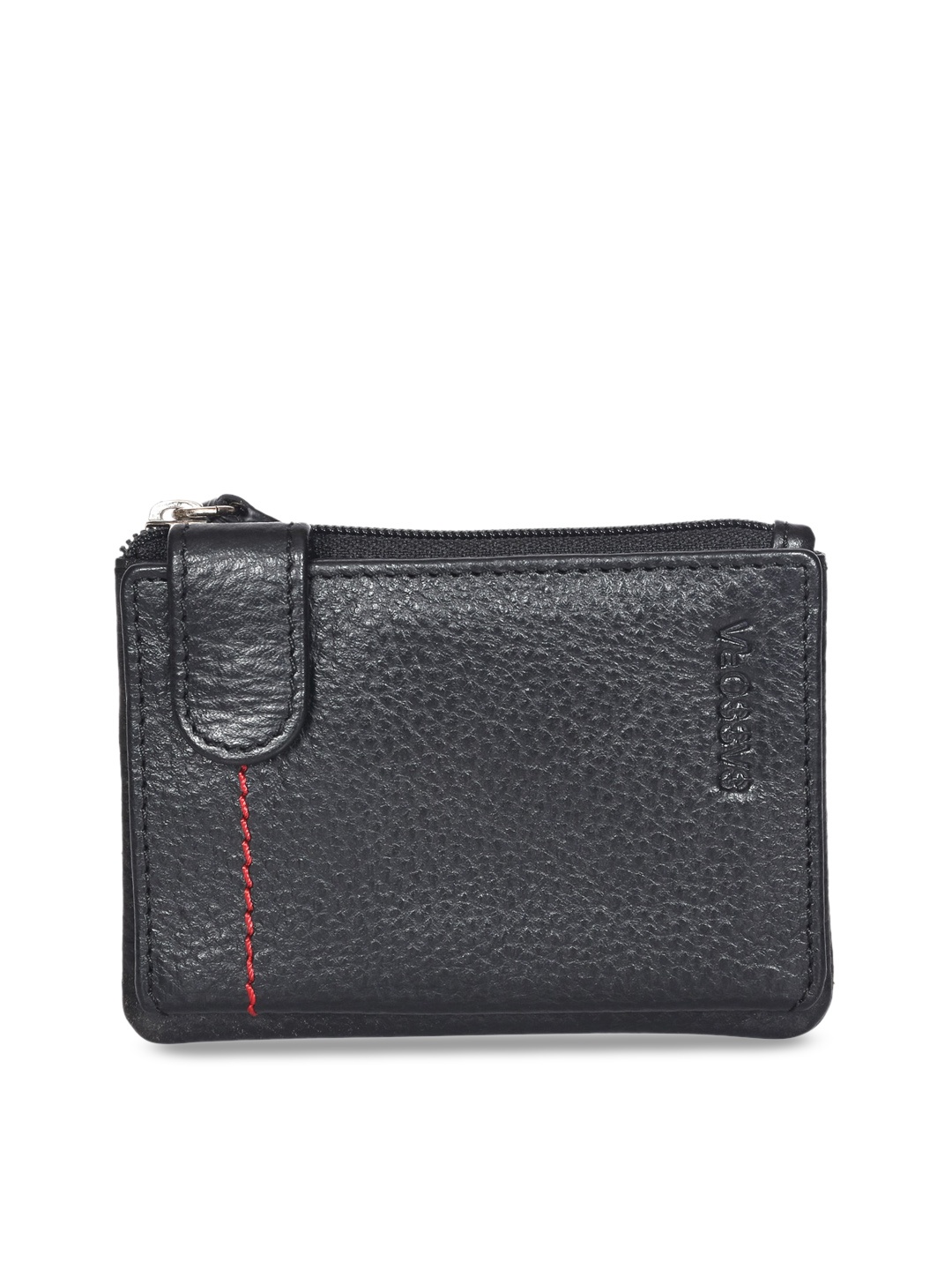 Sassora Leather Small Coin Pouch, Black