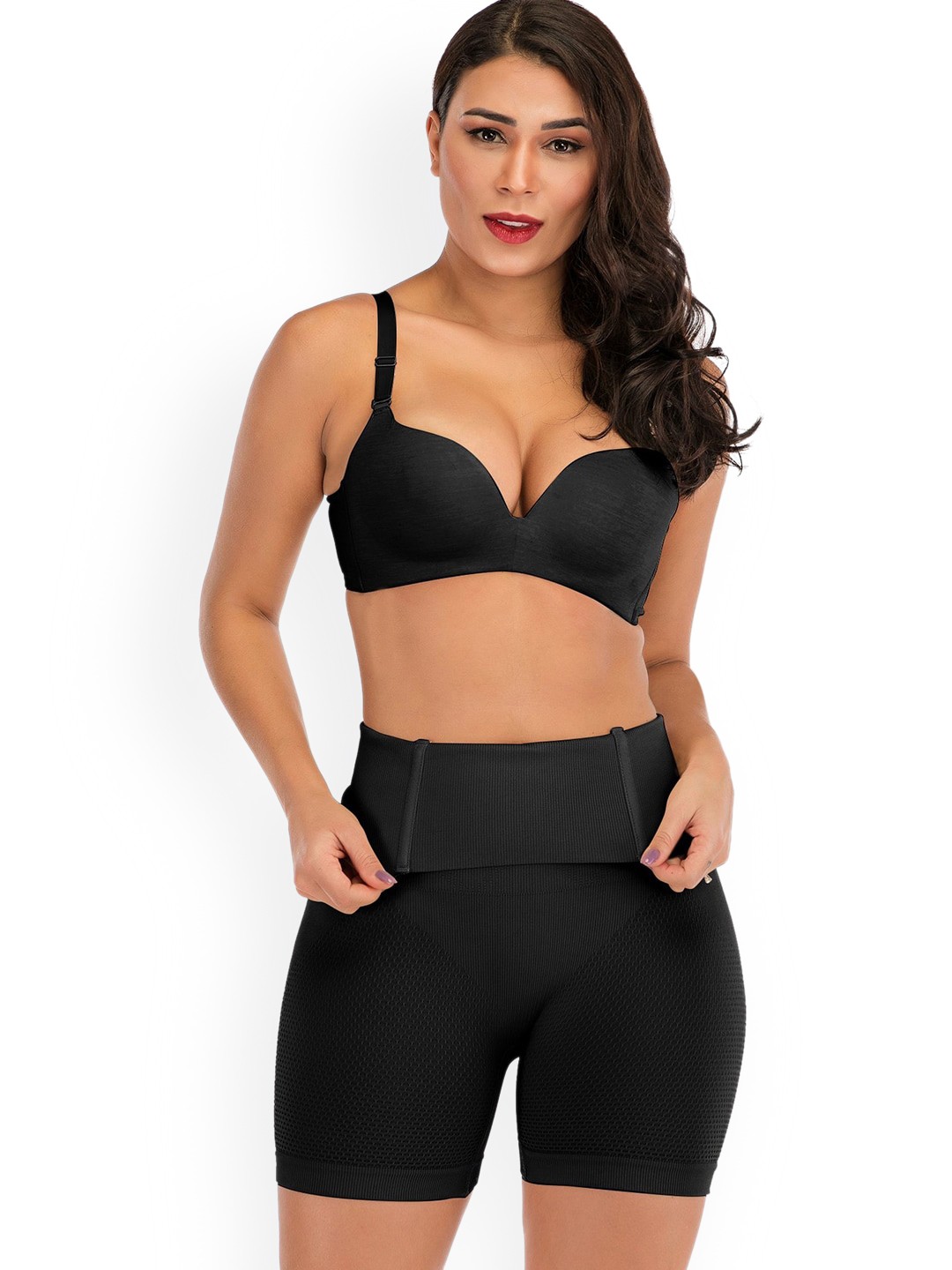 

MISS VERVE Tummy & Thigh Shapewear, Black