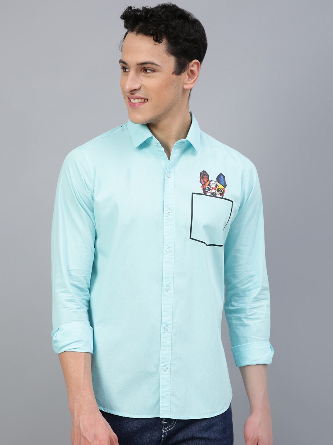 

FTX Standard Pure Cotton Casual Shirt, Blue