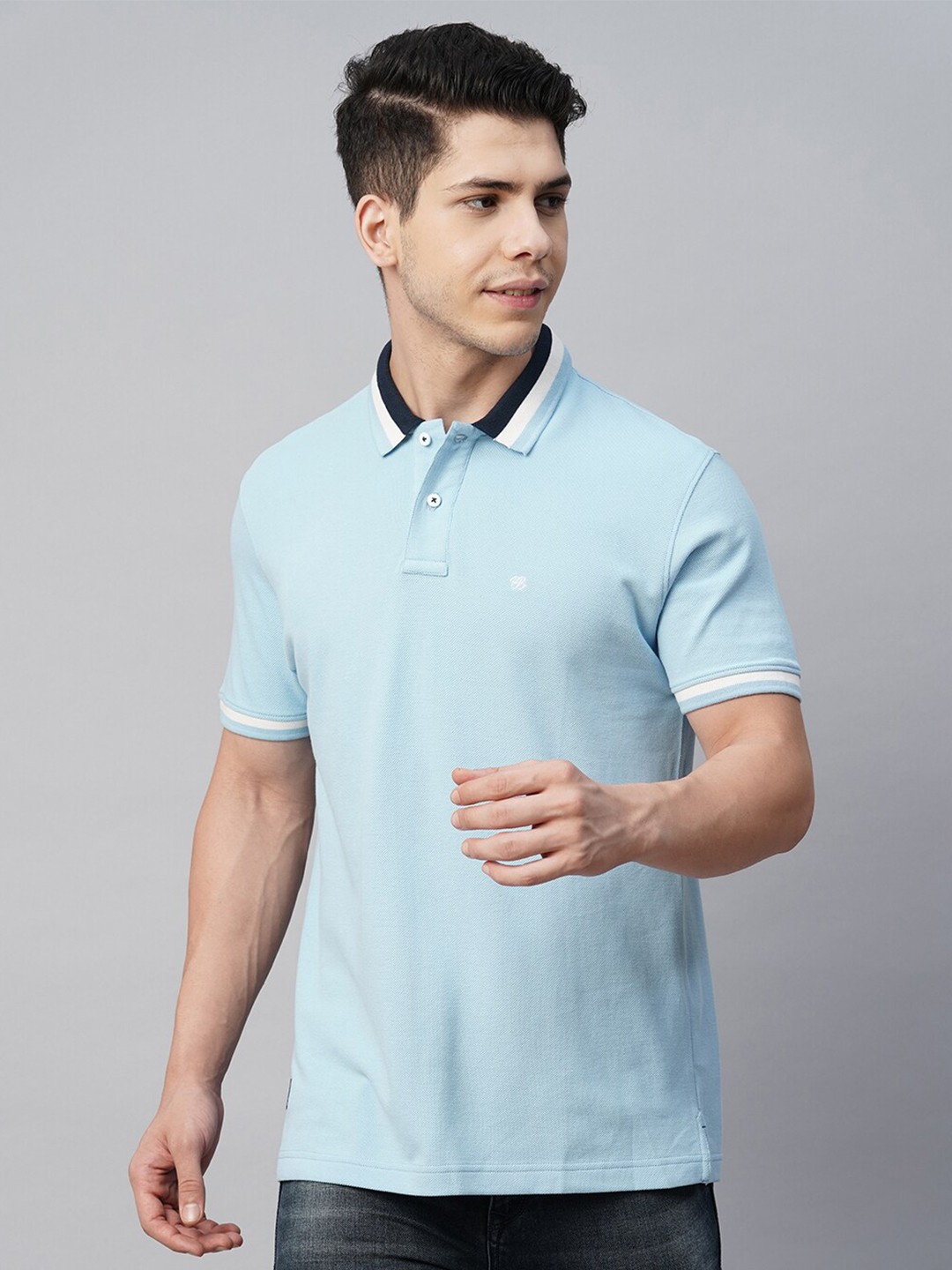 

Blue Buddha Polo Collar Cotton Regular Fit T-shirt