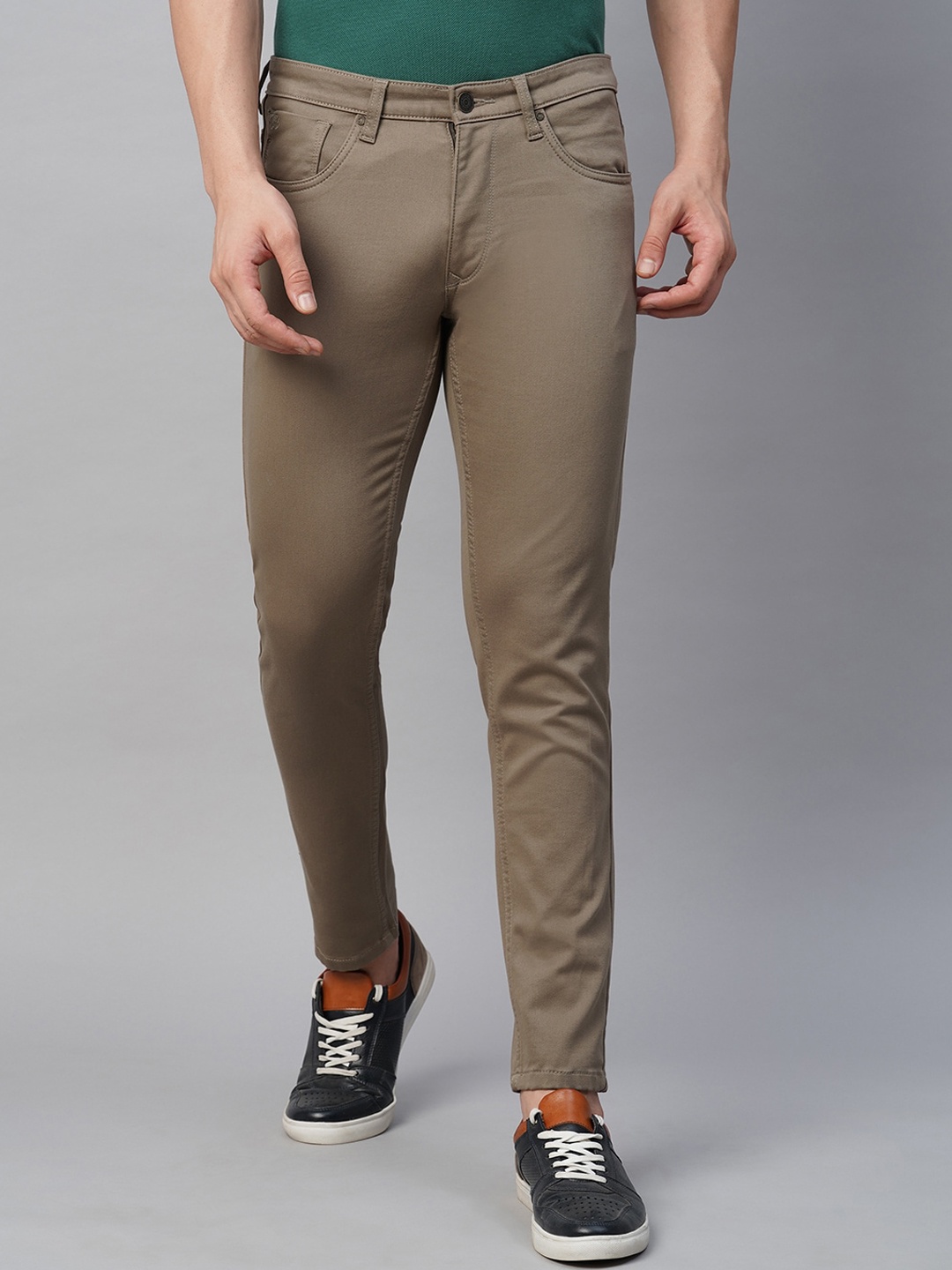 

Blue Buddha Men Comfort Slim Fit Cotton Trousers, Khaki