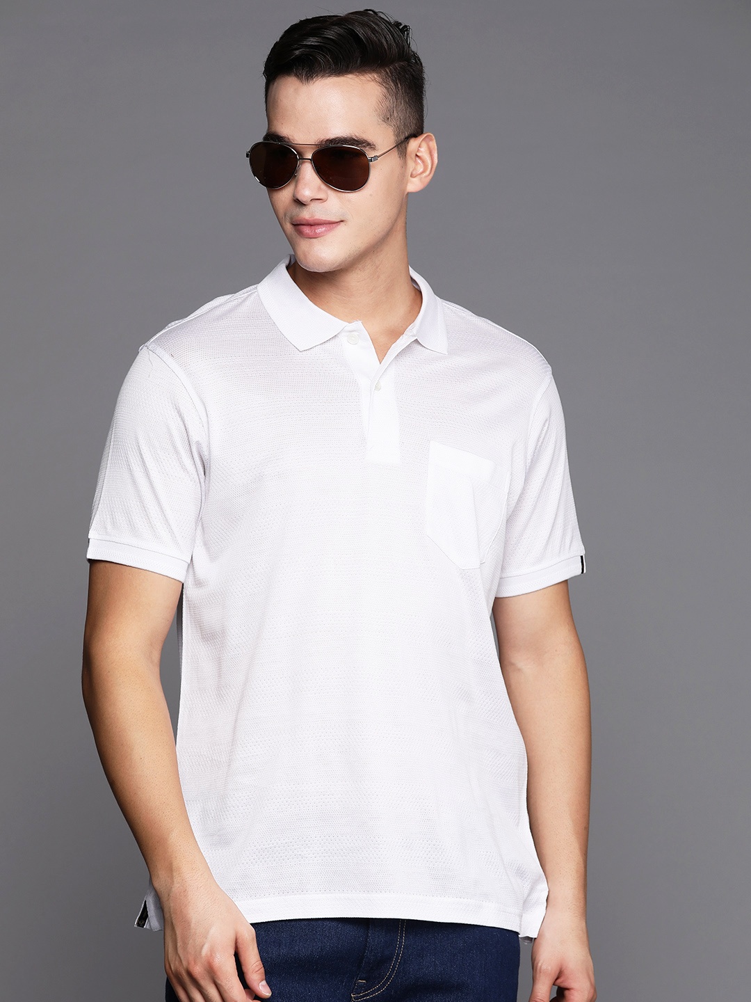 

Raymond Polo Collar Pure Cotton T-shirt, White