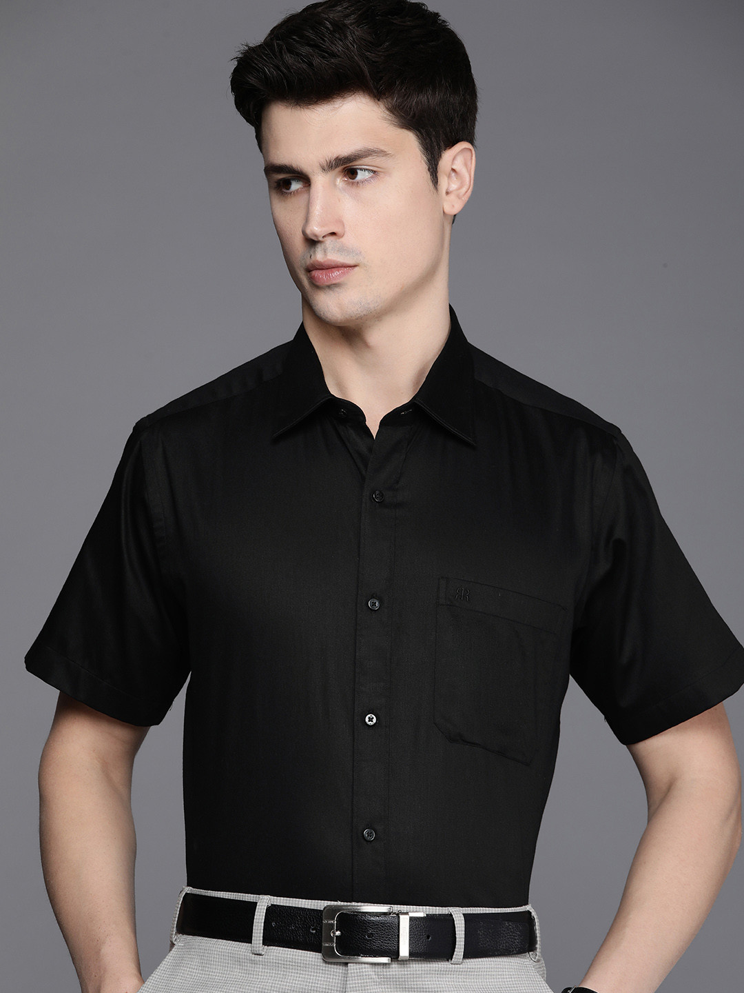 

Raymond Pure Cotton Formal Shirt, Black