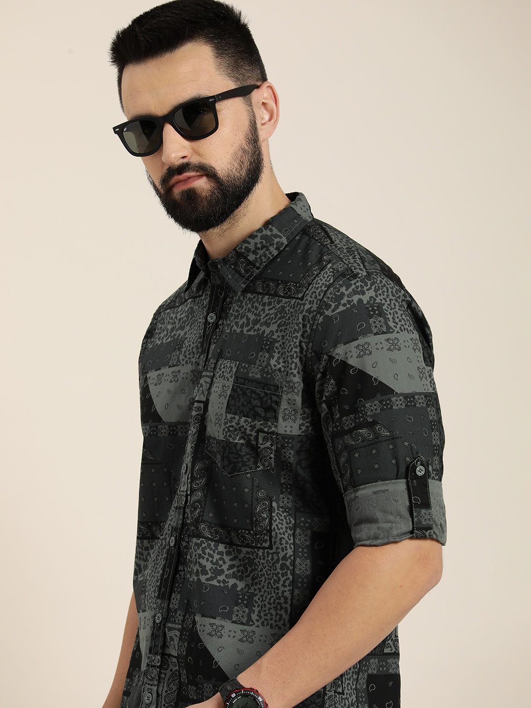 

Moda Rapido Men Slim Fit Opaque Printed Casual Shirt, Multi