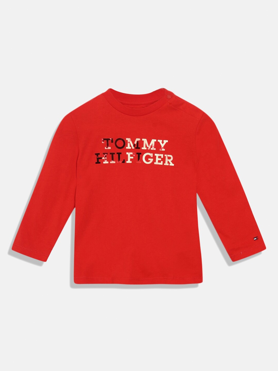 

Tommy Hilfiger Boys Typography Printed Pure Cotton T-shirt, Orange
