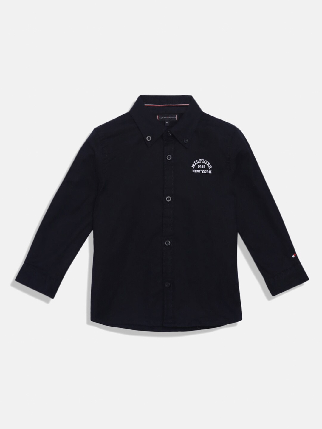 

Tommy Hilfiger Boys Spread Collar Regular Fit Cotton Casual Shirt, Navy blue