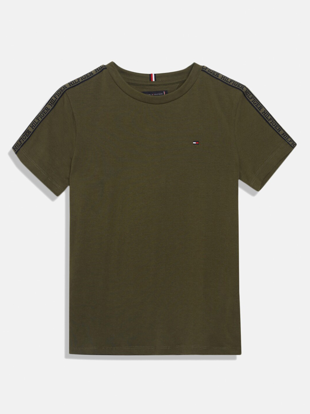 

Tommy Hilfiger Boys Round Neck Short Sleeves Cotton T-shirt, Olive