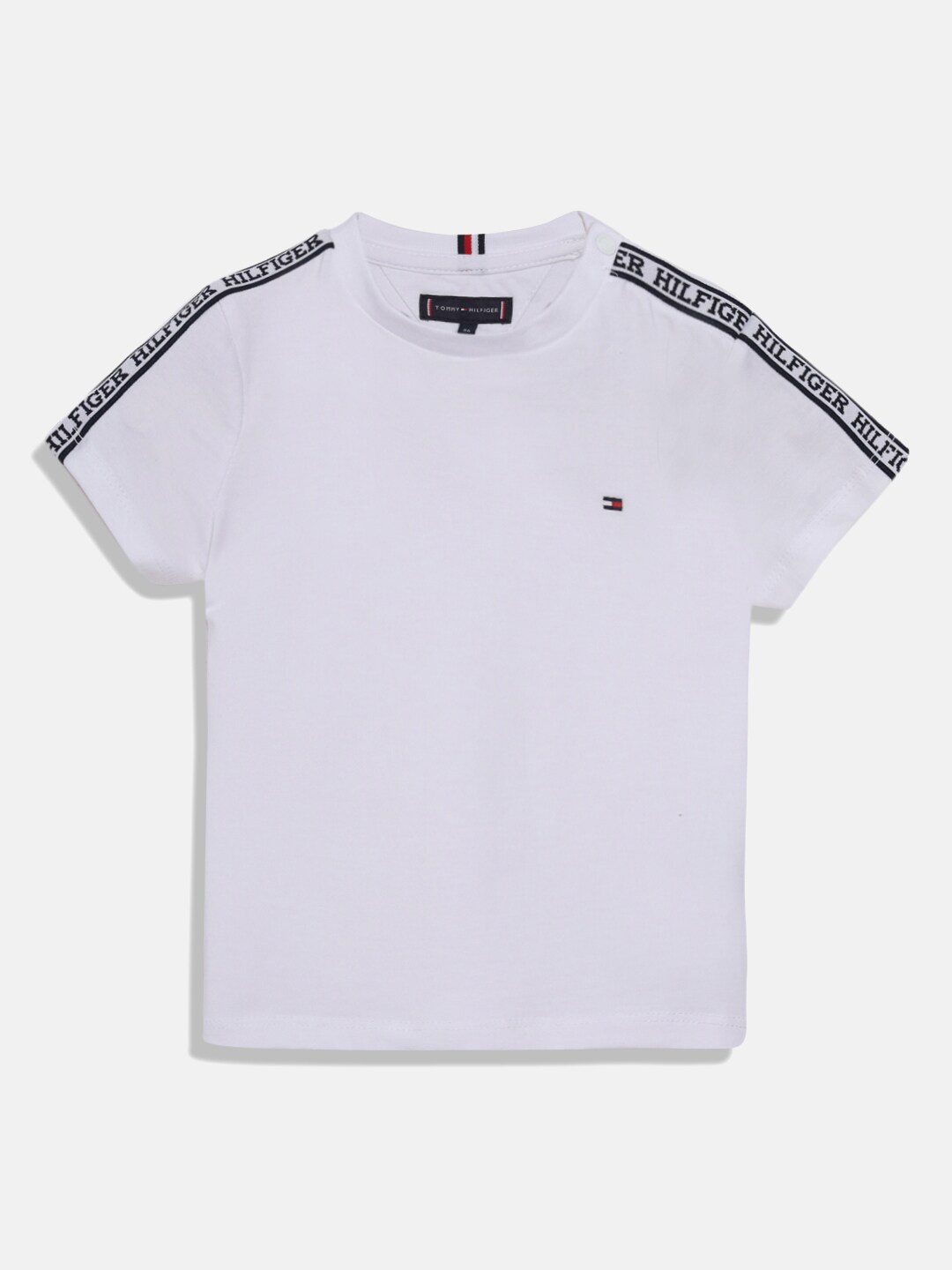 

Tommy Hilfiger Boys Round Neck Short Sleeves Cotton T-shirt, White