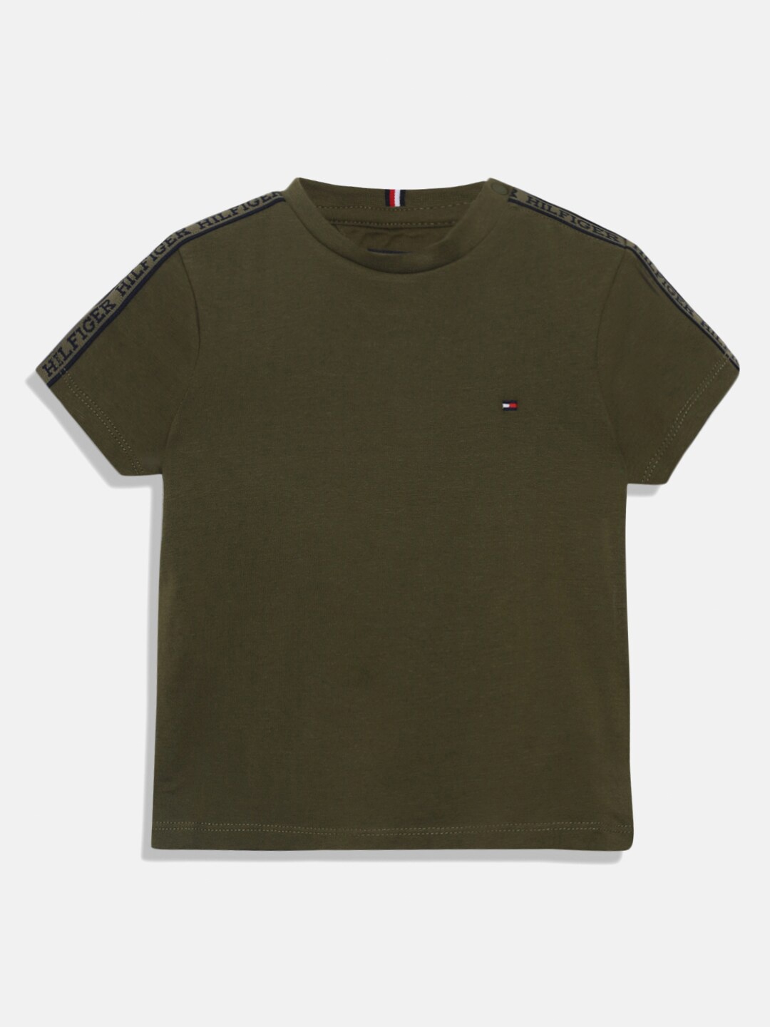 

Tommy Hilfiger Boys Round Neck Short Sleeves Cotton T-shirt, Olive