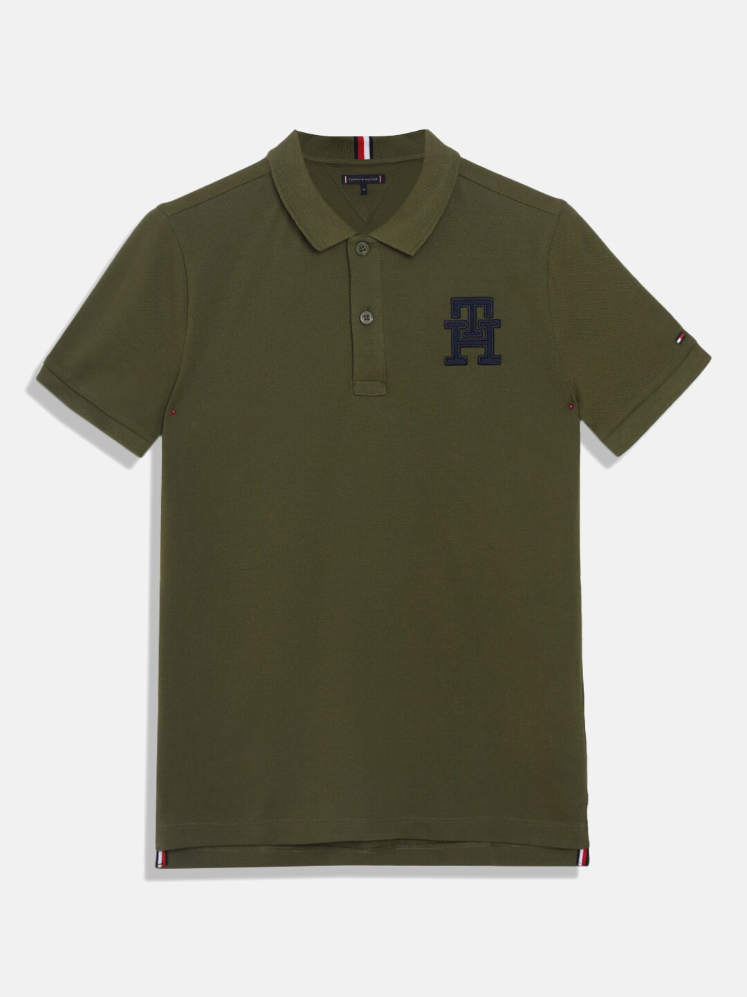 

Tommy Hilfiger Boys Polo Collar Pure Cotton T-shirt, Olive