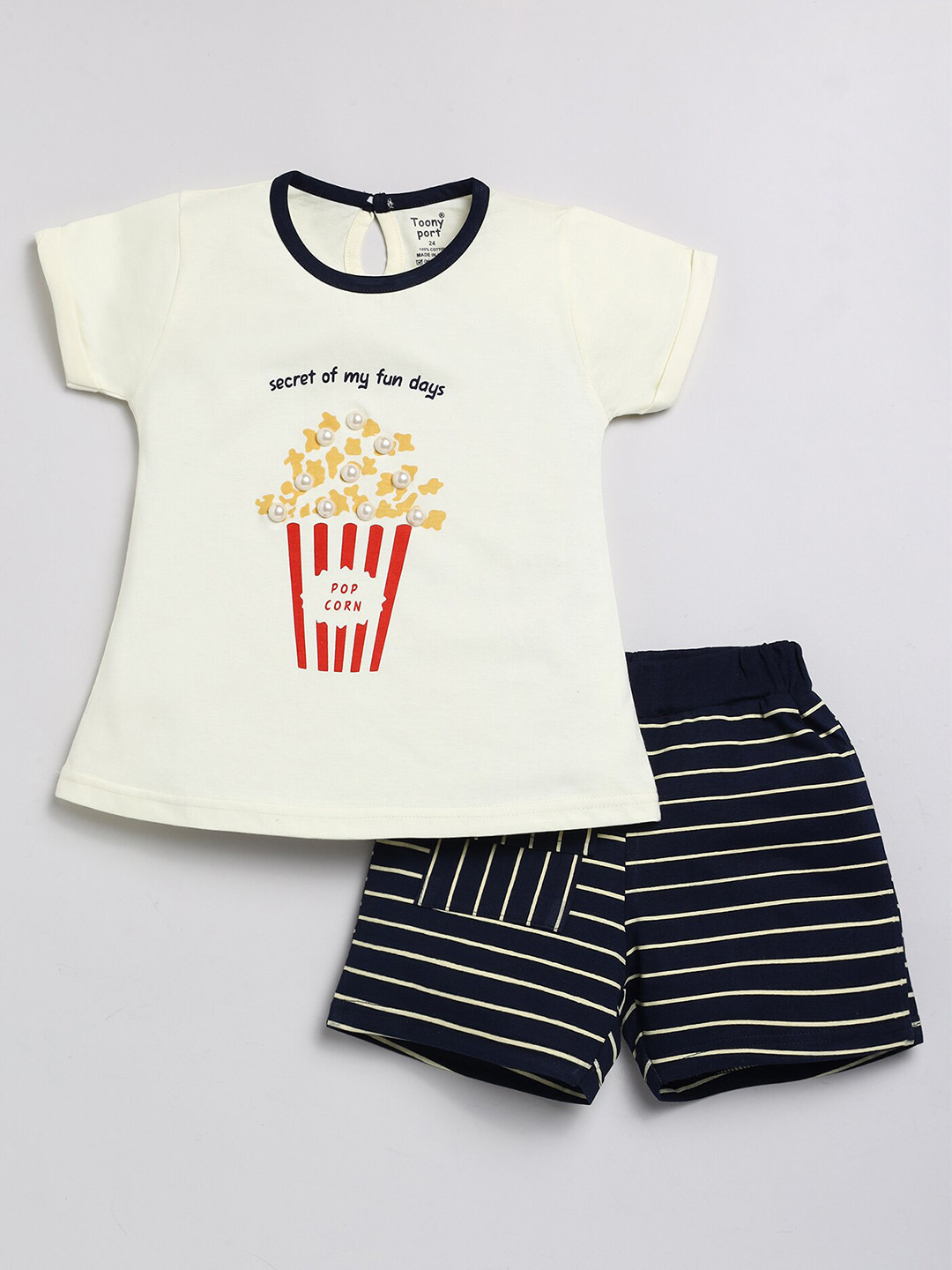 

Toonyport Girls Printed Pure Cotton Top With Shorts, Yellow