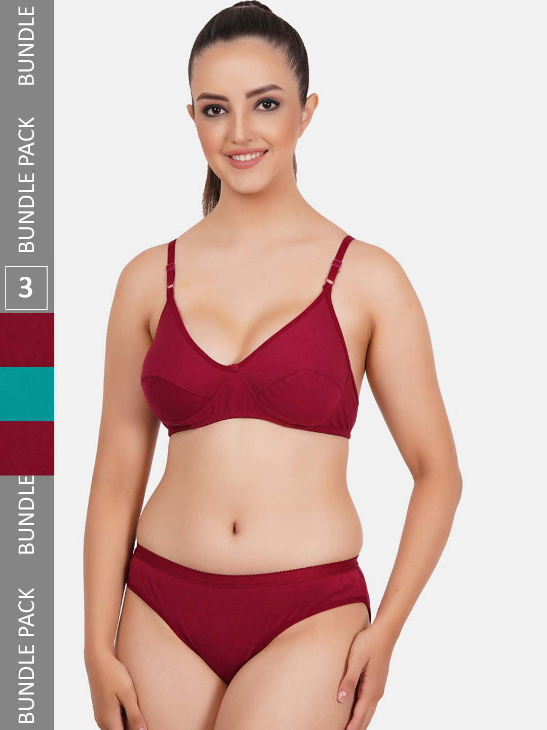 

Fleurt Pack of 3 Assorted Non Padded Lingerie Set