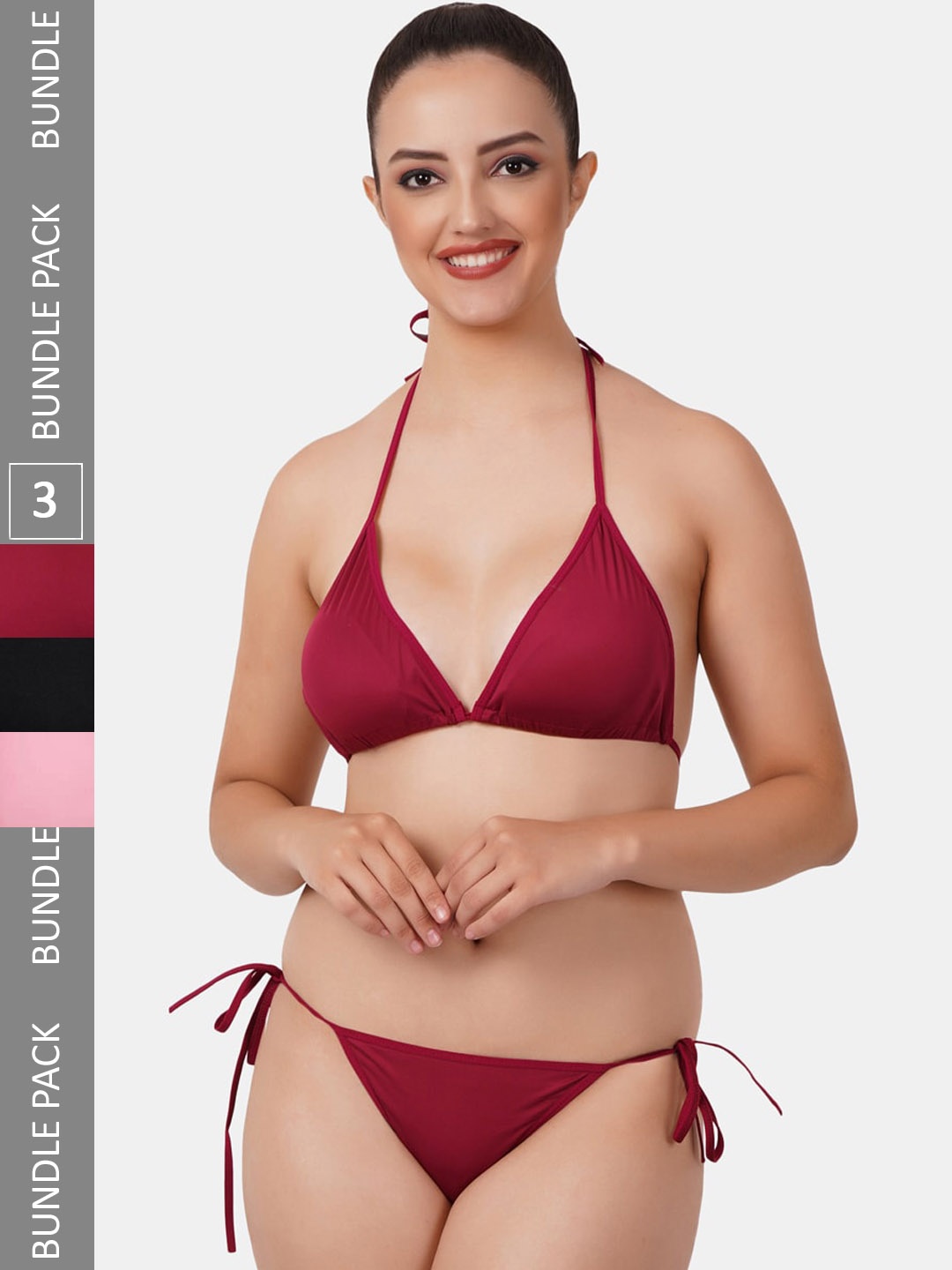 

Fleurt Pack Of 3 Assorted Non Padded Lingerie Set