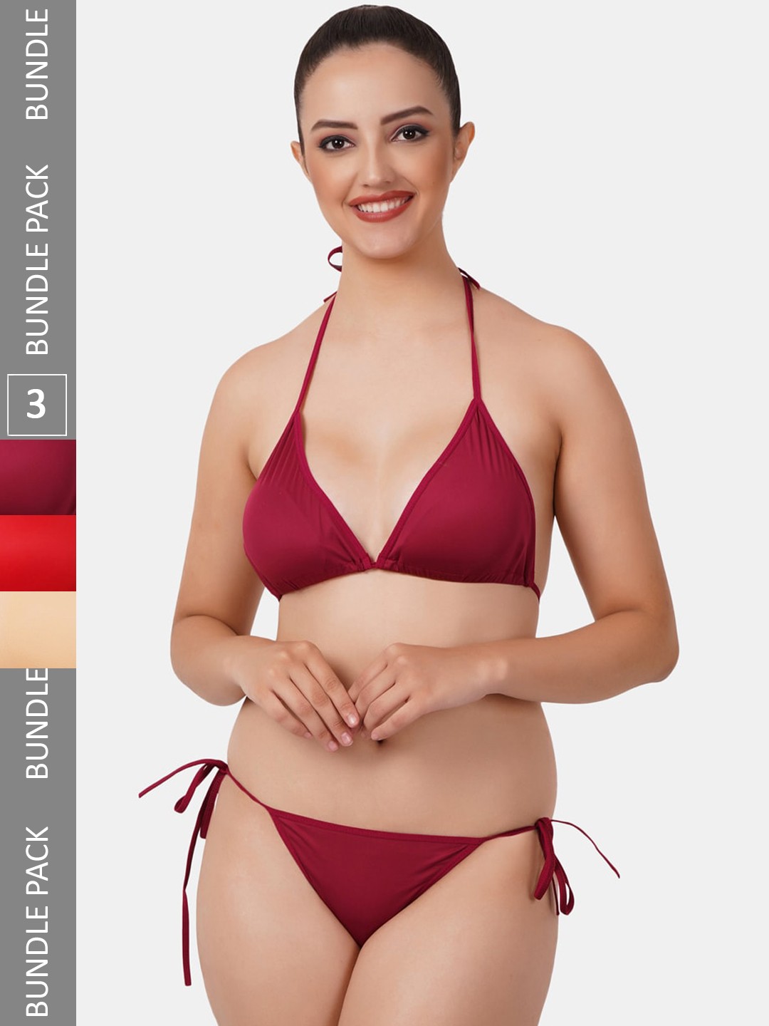 

Fleurt Pack Of 3 Assorted Non Padded Lingerie Set