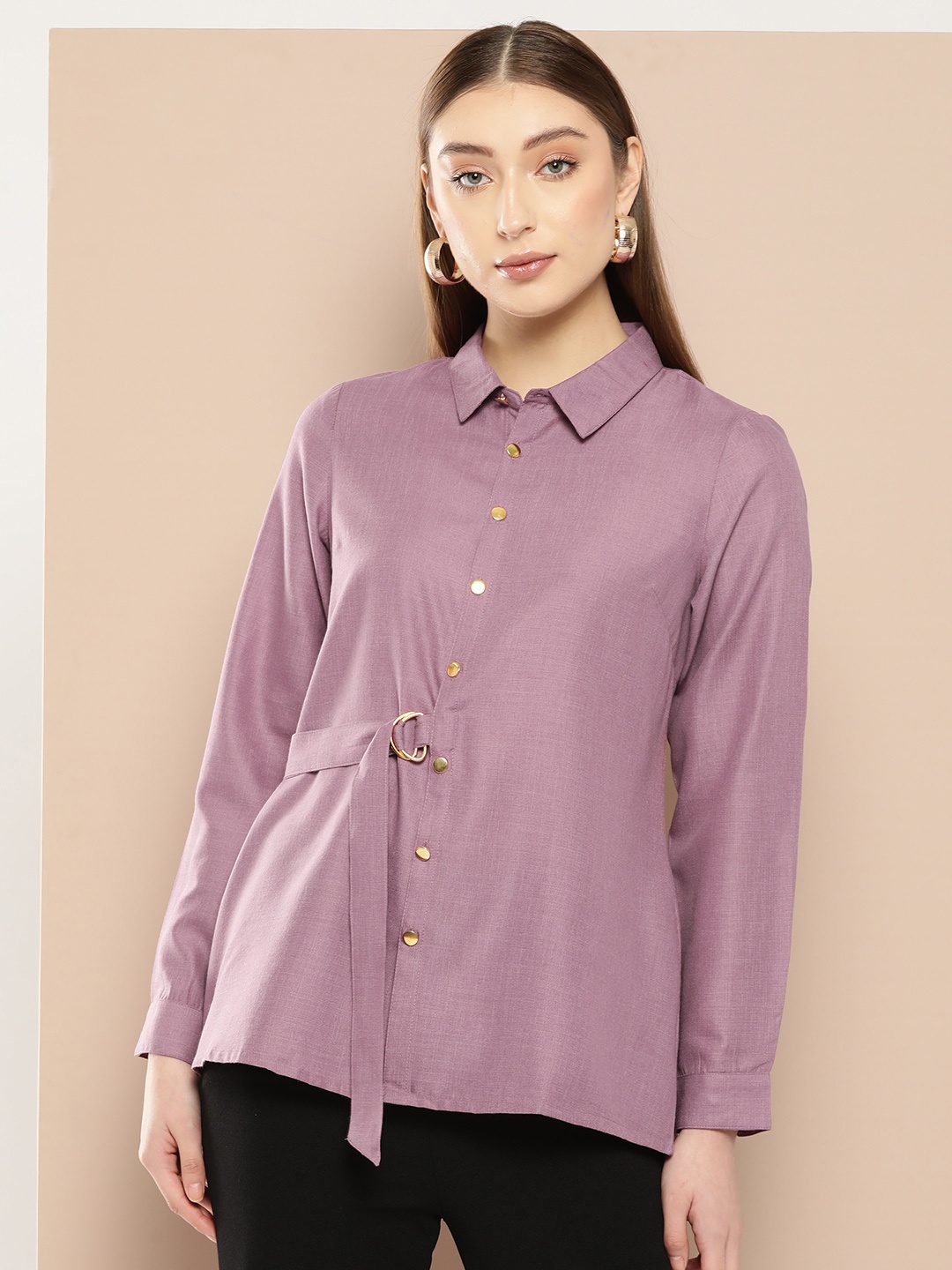 

Chemistry Belted Detail Casual Shirt, Mauve