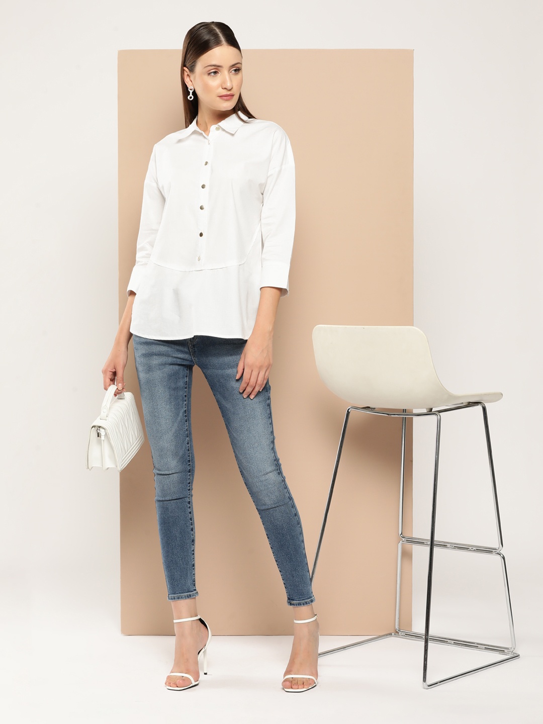 

Chemistry Pure Cotton Casual Shirt, White