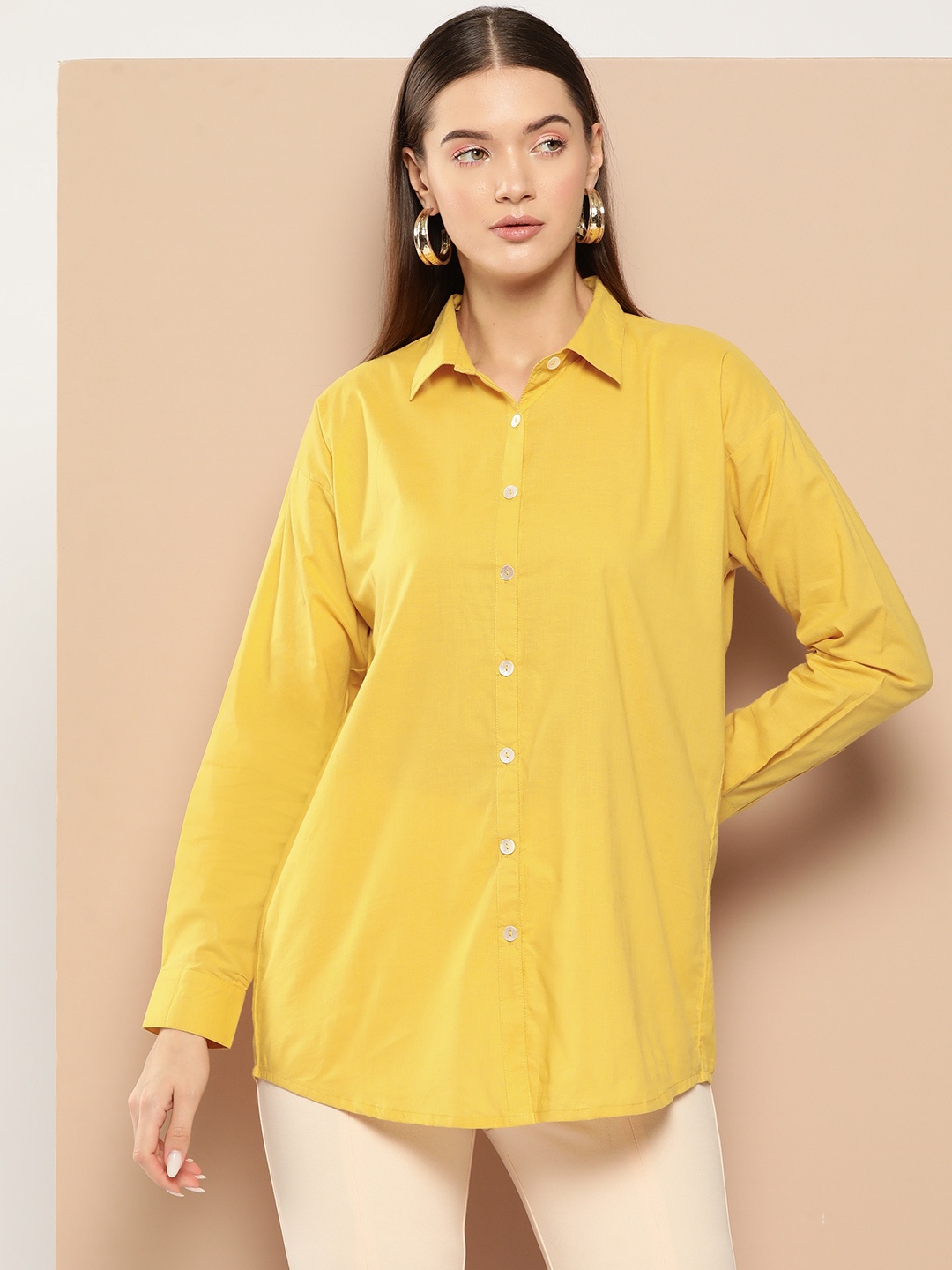 

Chemistry Pure Cotton Casual Shirt, Yellow