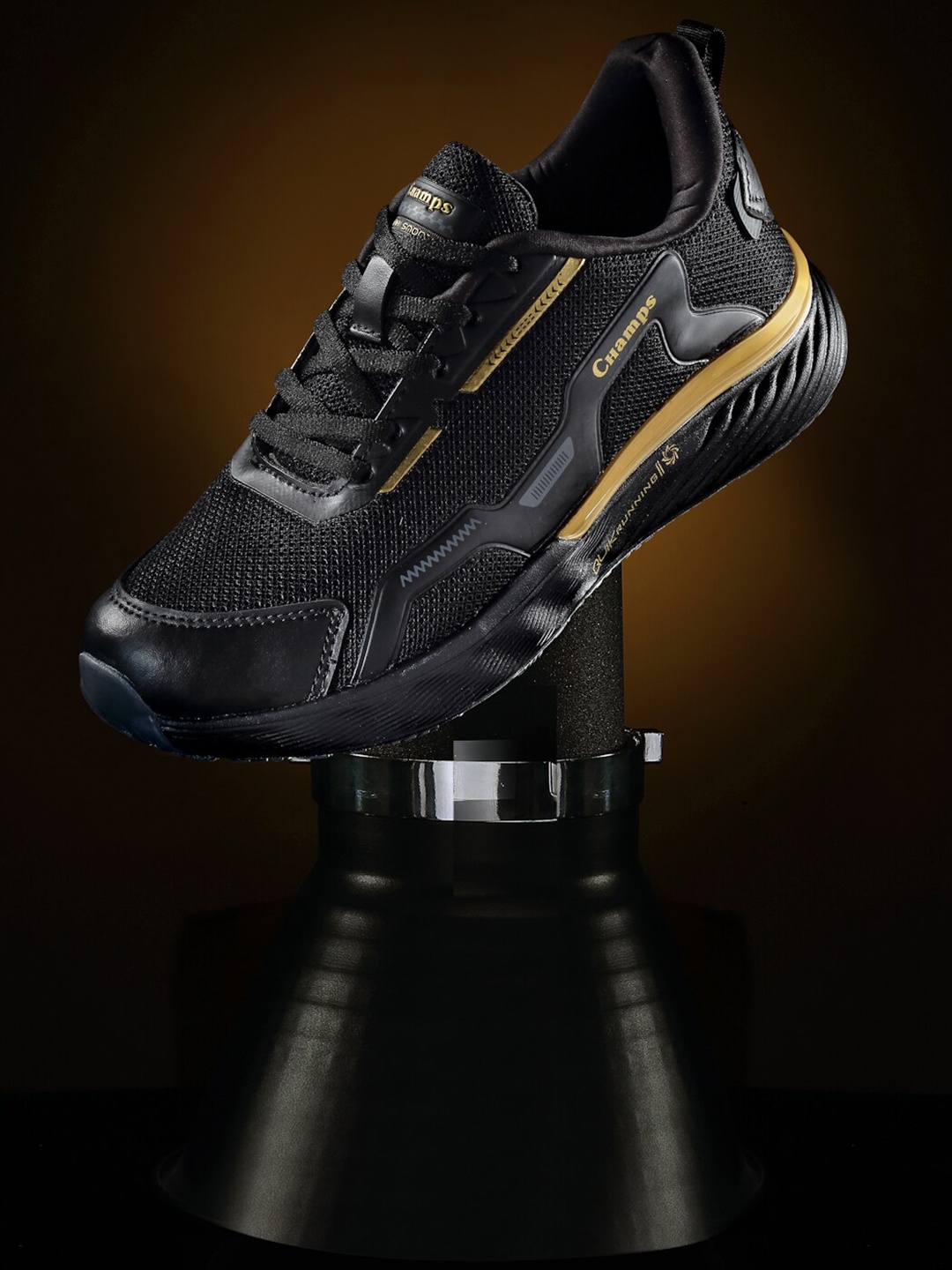 

Champs Men Running Lace-Up Sports Shoes, Black