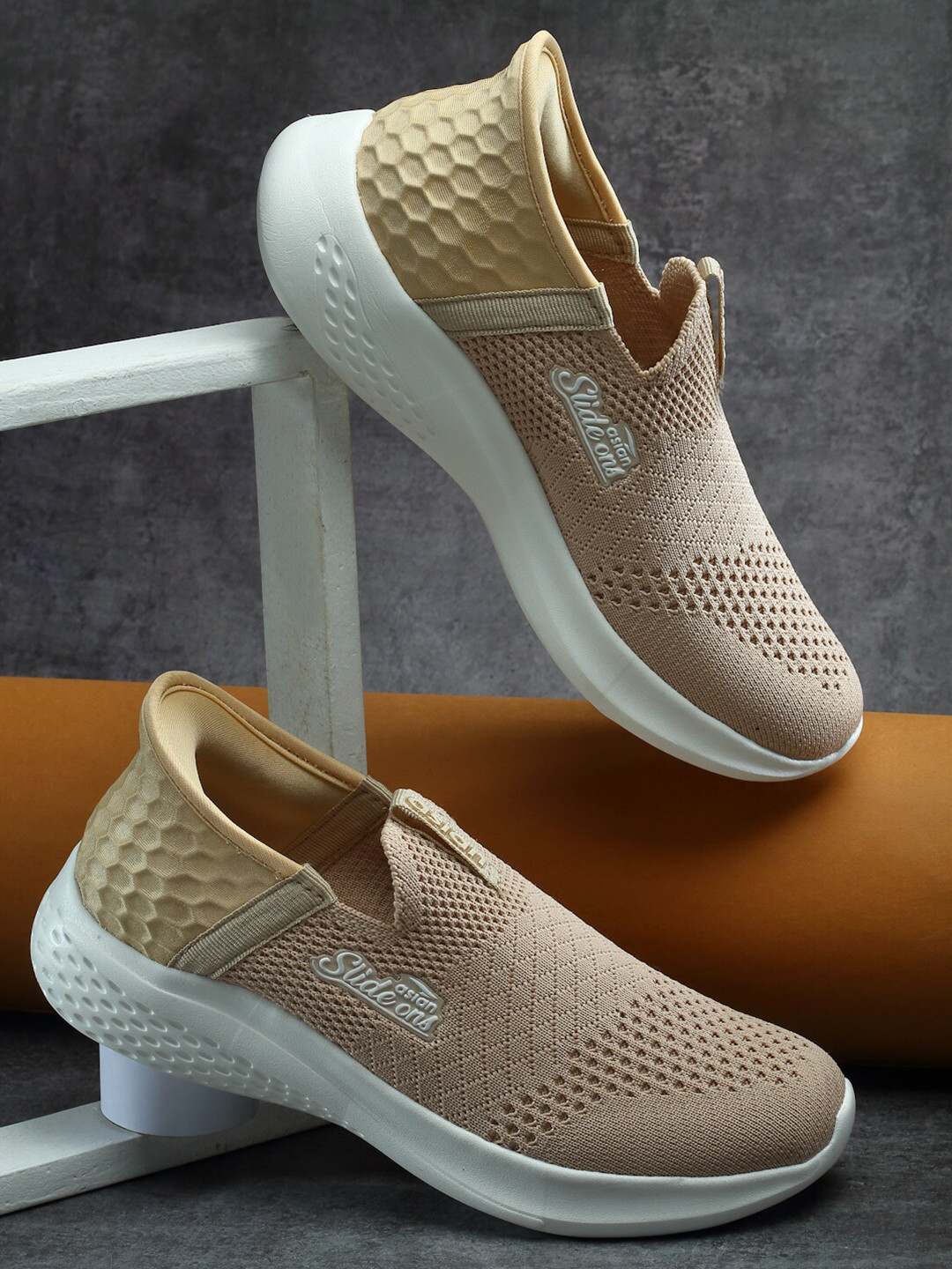 

ASIAN Women Textile Running Sports Shoes, Beige