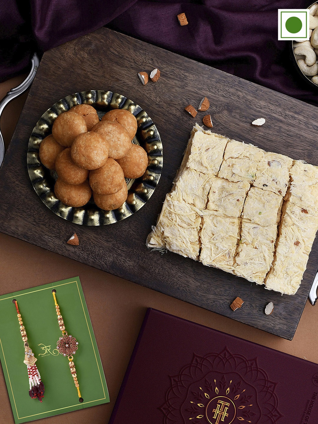 

RawFruit Bhai Bhabhi Rakhi & Sweet Savoury Gift Pack, Purple