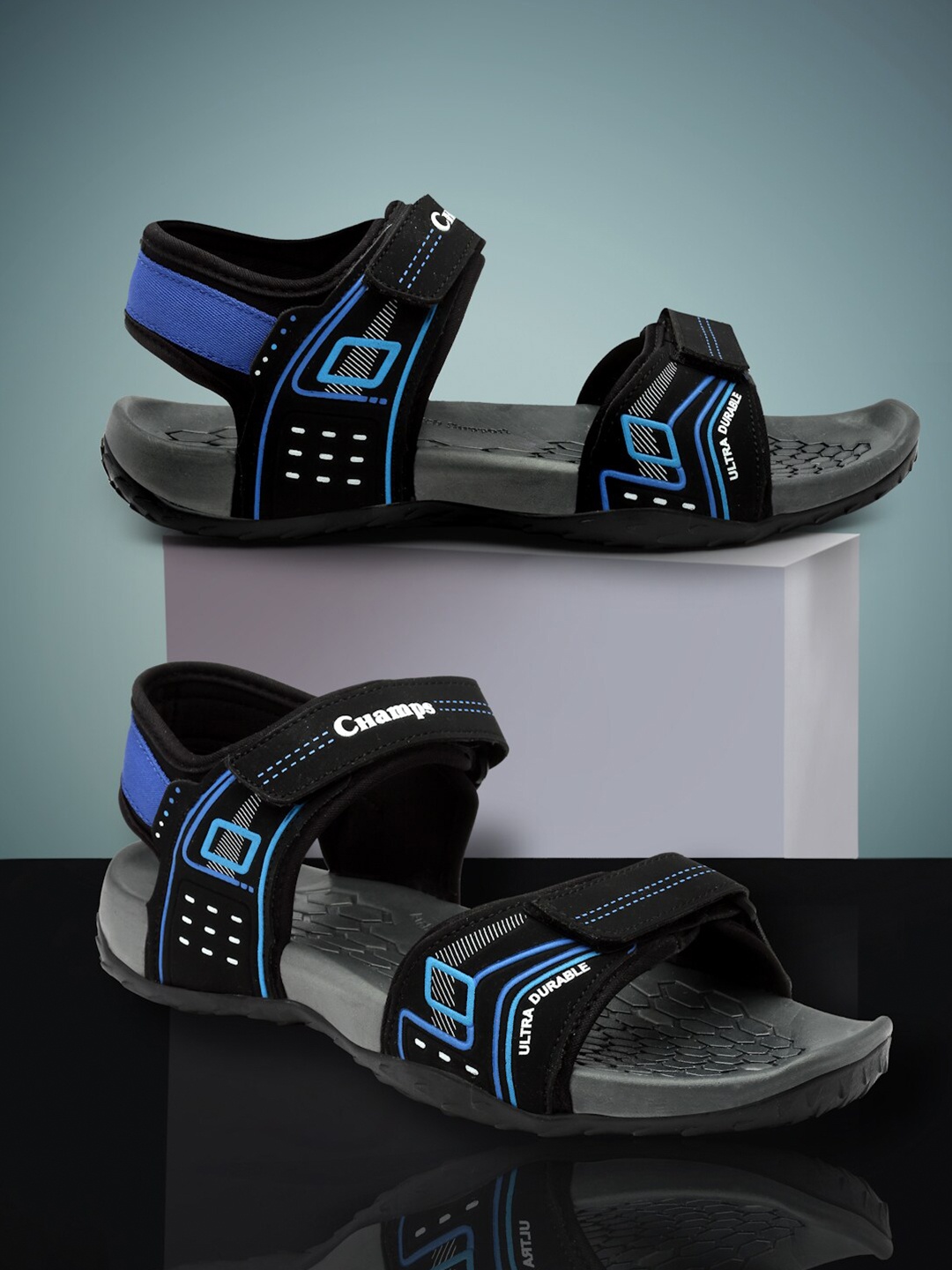 

Champs Men Sports Sandals, Black