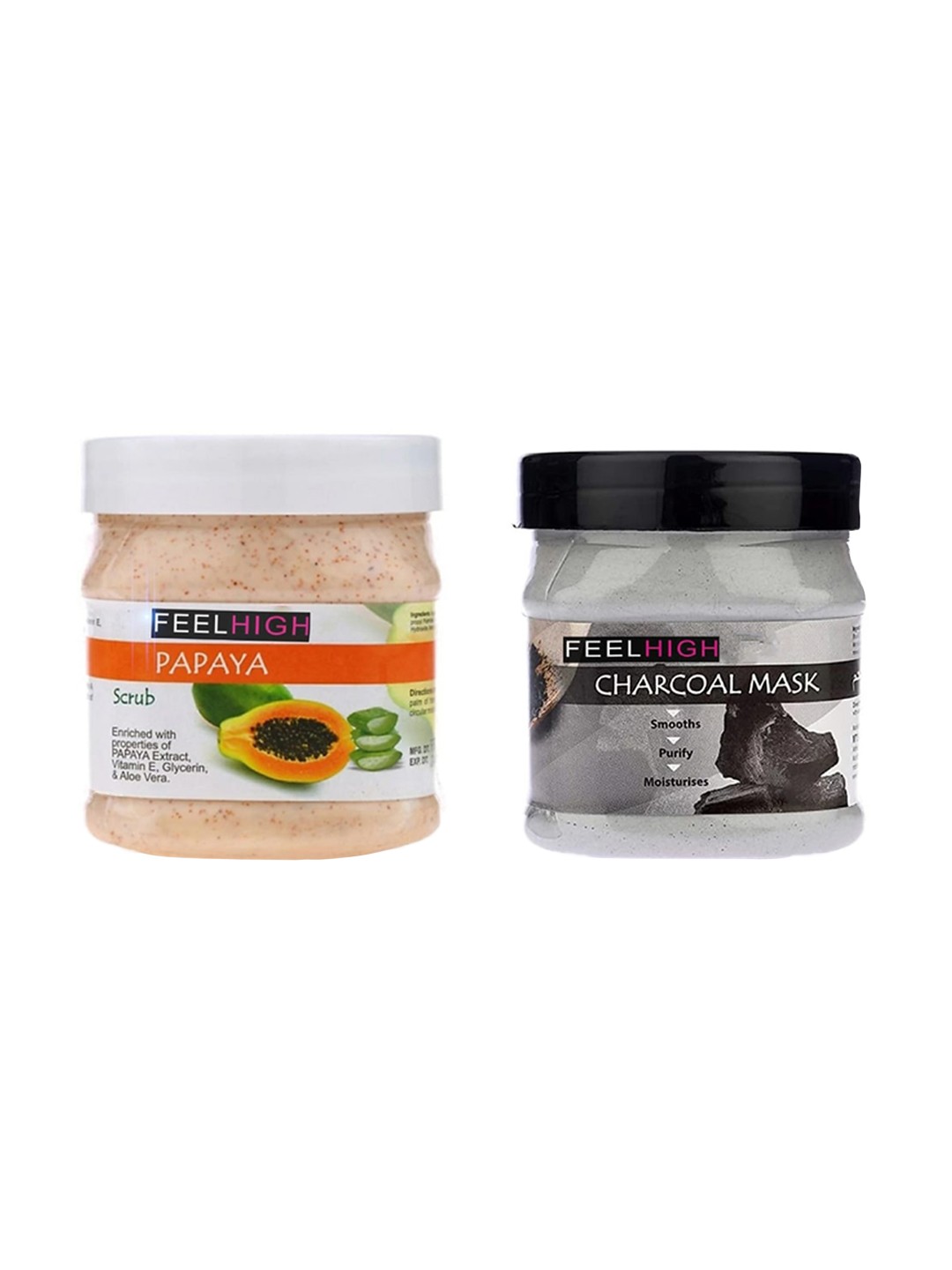 

FEELHIGH Papaya Face Scrub & Charcoal Mask 1000ml, Multi