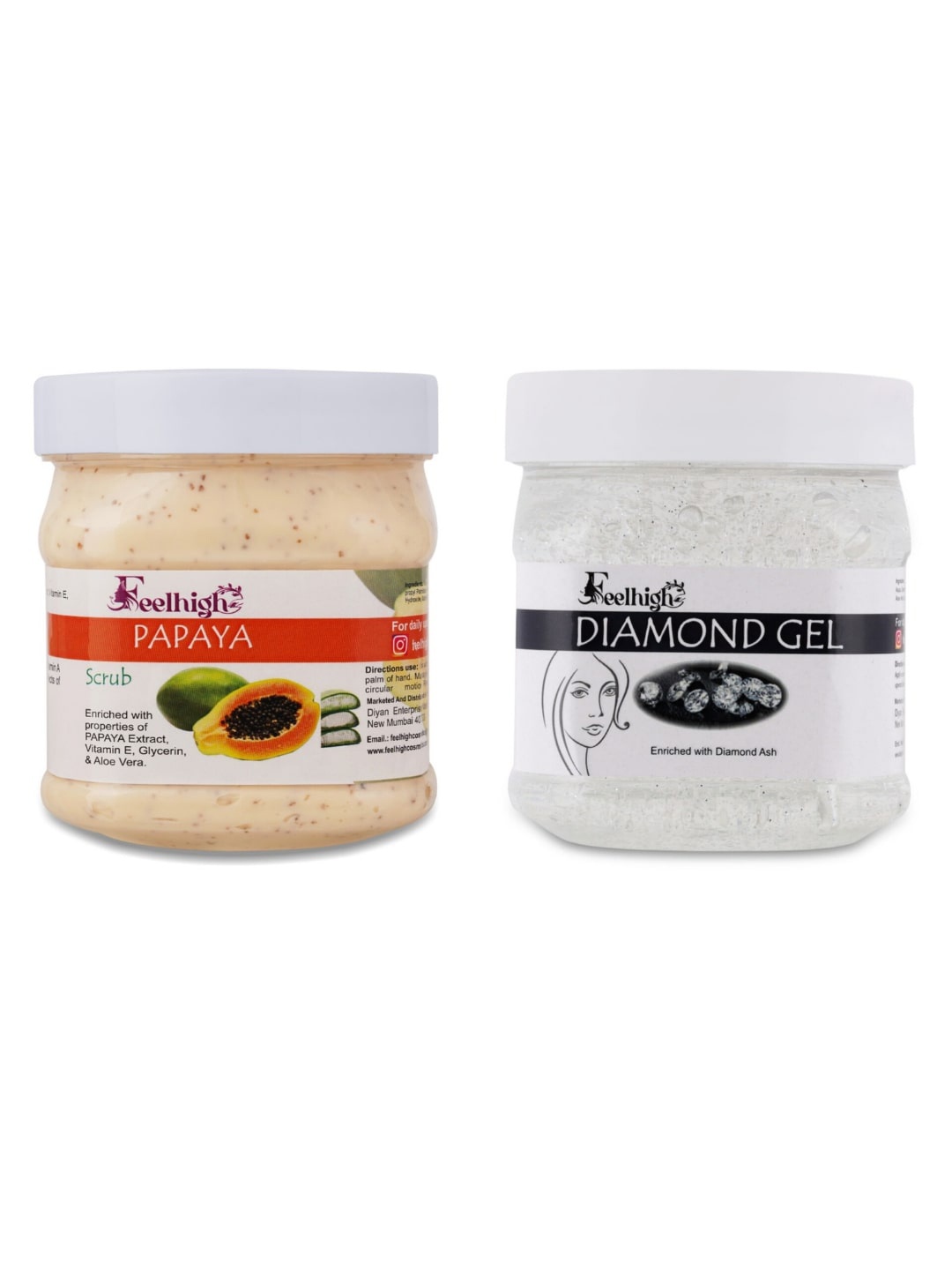 

FEELHIGH Papaya Face Scrub Enriched with Papaya Extract & Diamond Gel 1000ml, Multi