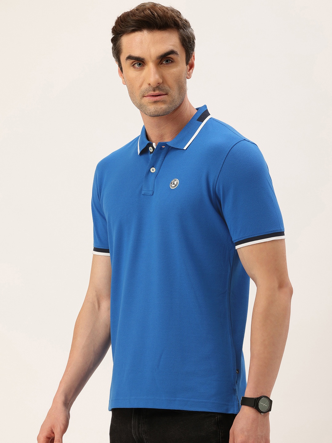 

Parx Solid Polo Collar T-shirt, Blue