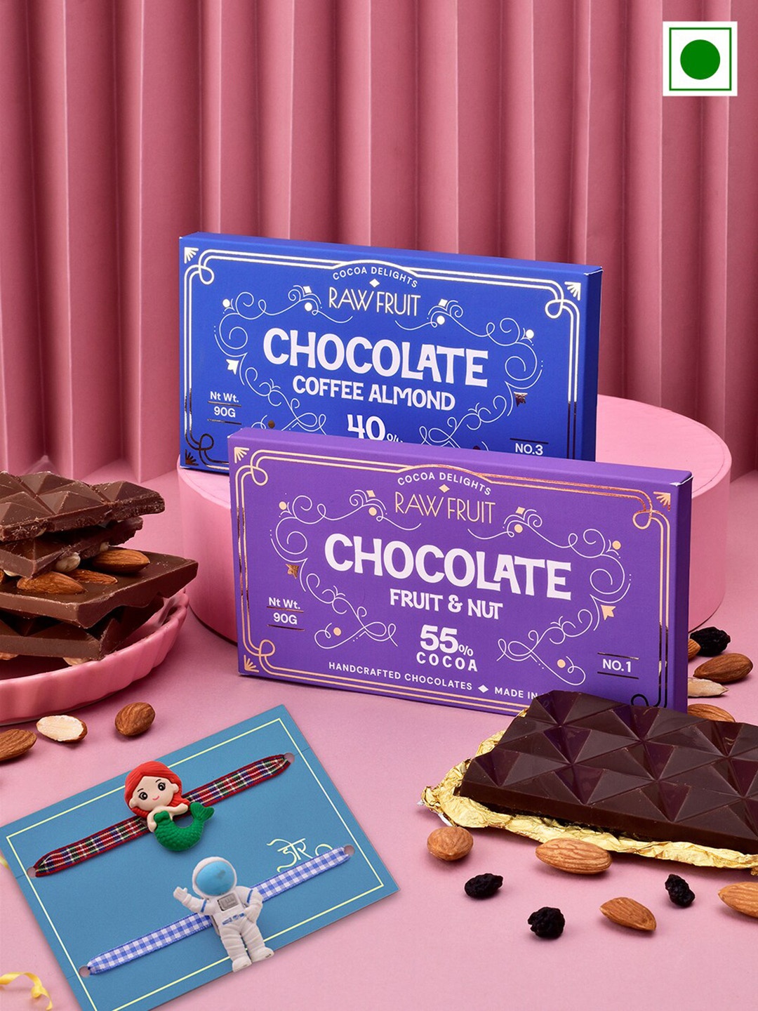 

RawFruit Chocolates With Kids Rakhis, Red