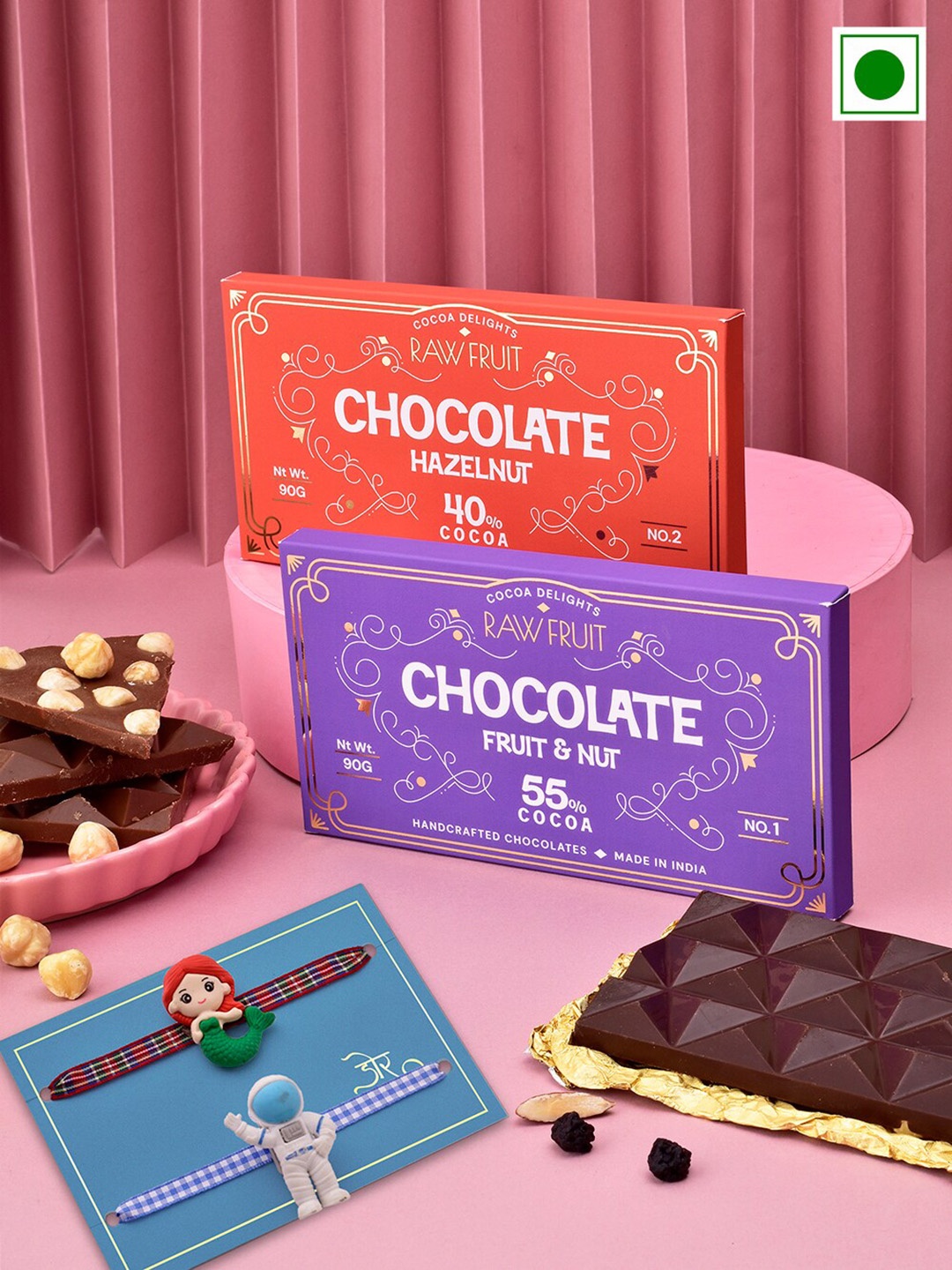 

RawFruit Chocolate with Kids Rakhi, White