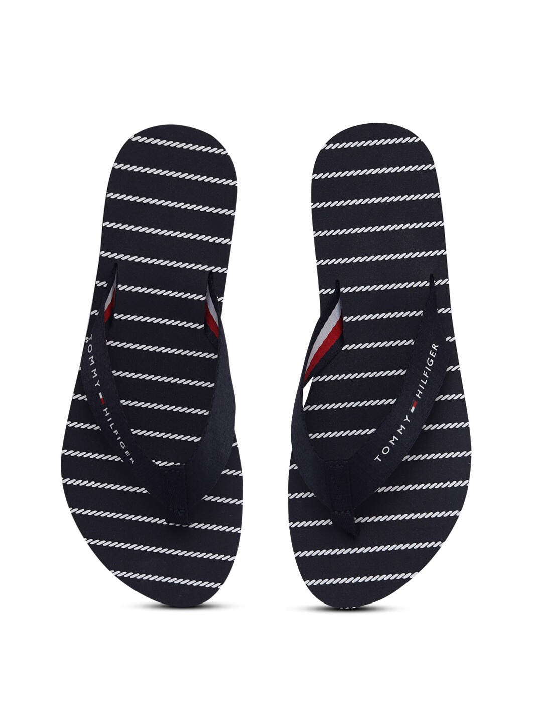 

Tommy Hilfiger Women Printed Fabric Thong Flip-Flops, Navy blue