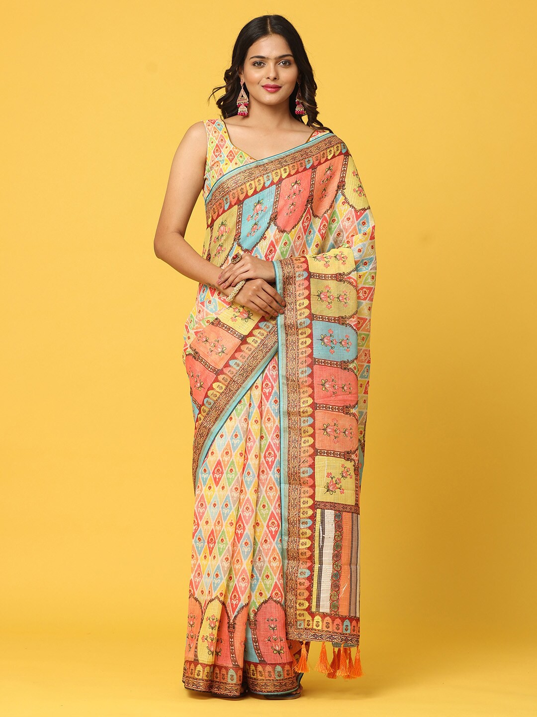 

VASTRANAND Ethnic Motifs Printed Saree, Blue