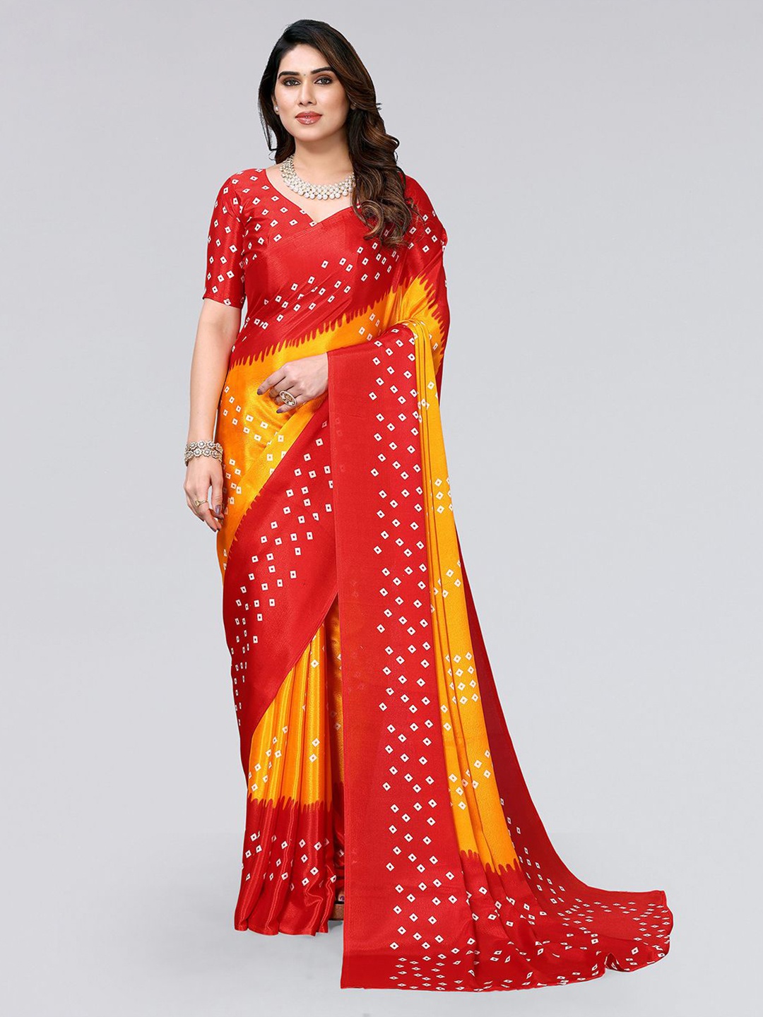 

KALINI Bandhani Printed Bandhani Saree, Yellow