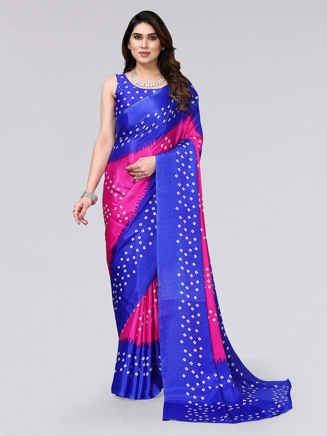 

KALINI Bandhani Saree, Pink