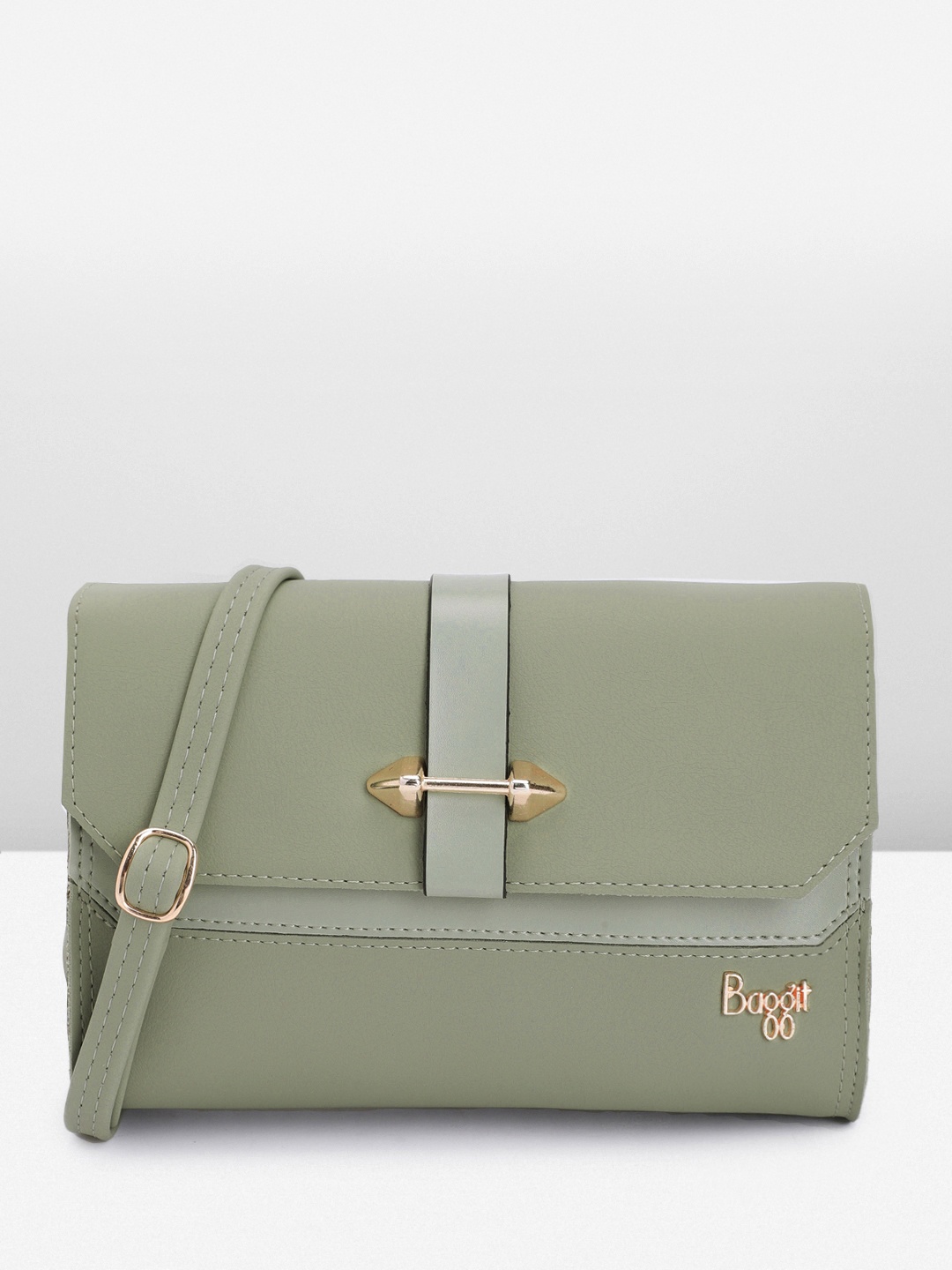 

Baggit Women Solid Sling Bag, Green
