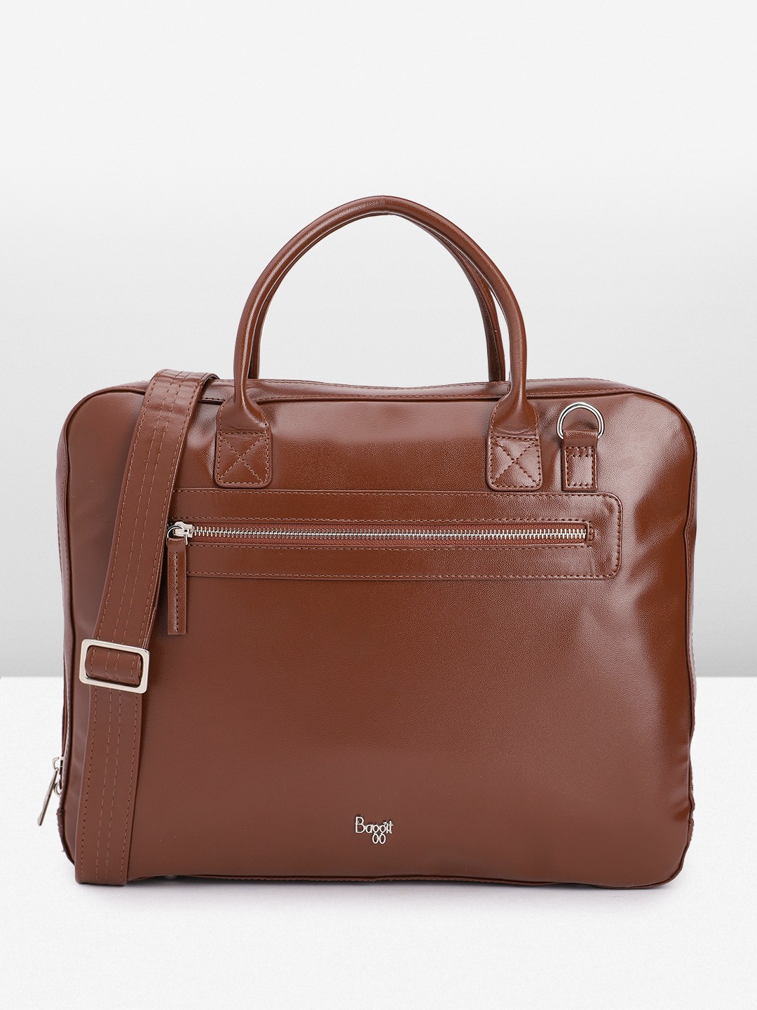 

Baggit Men Solid Laptop Bag, Brown