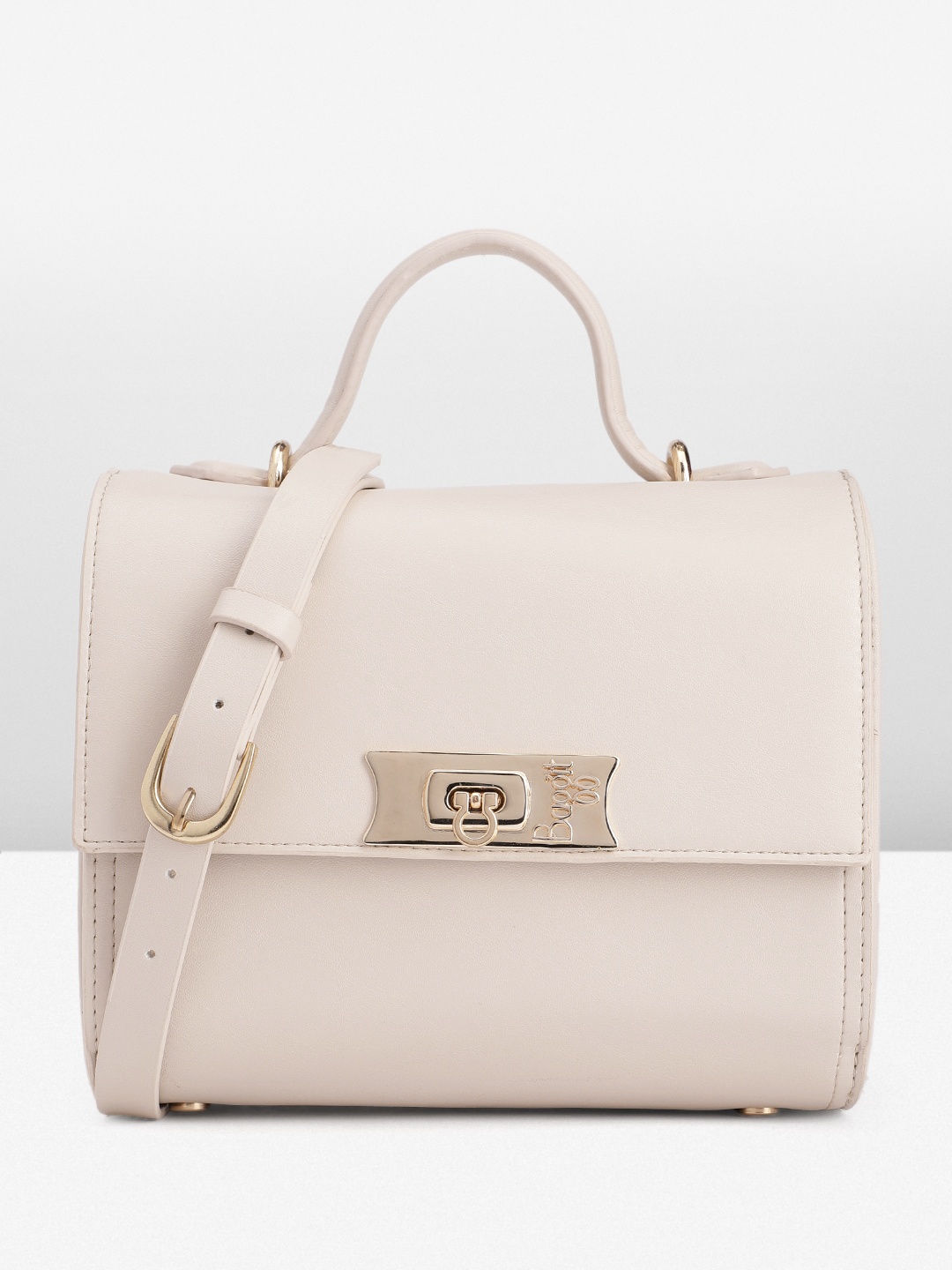 

Baggit Solid Structured Satchel, Off white