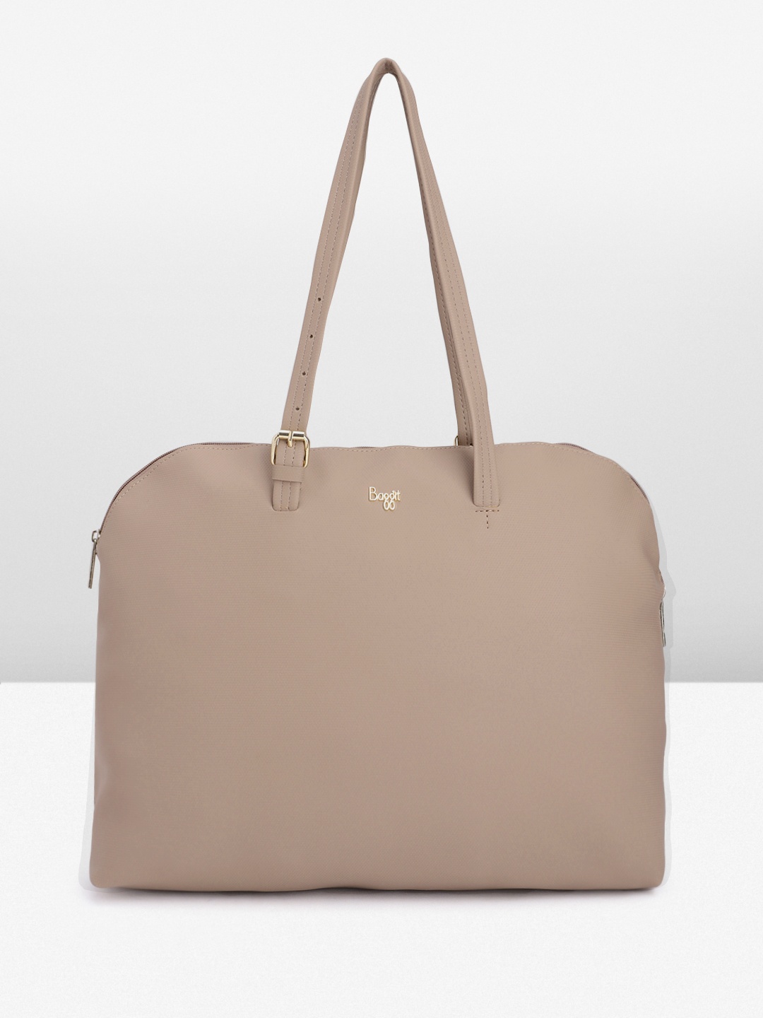 

Baggit Solid PU Oversized Structured Shoulder Bag, Nude
