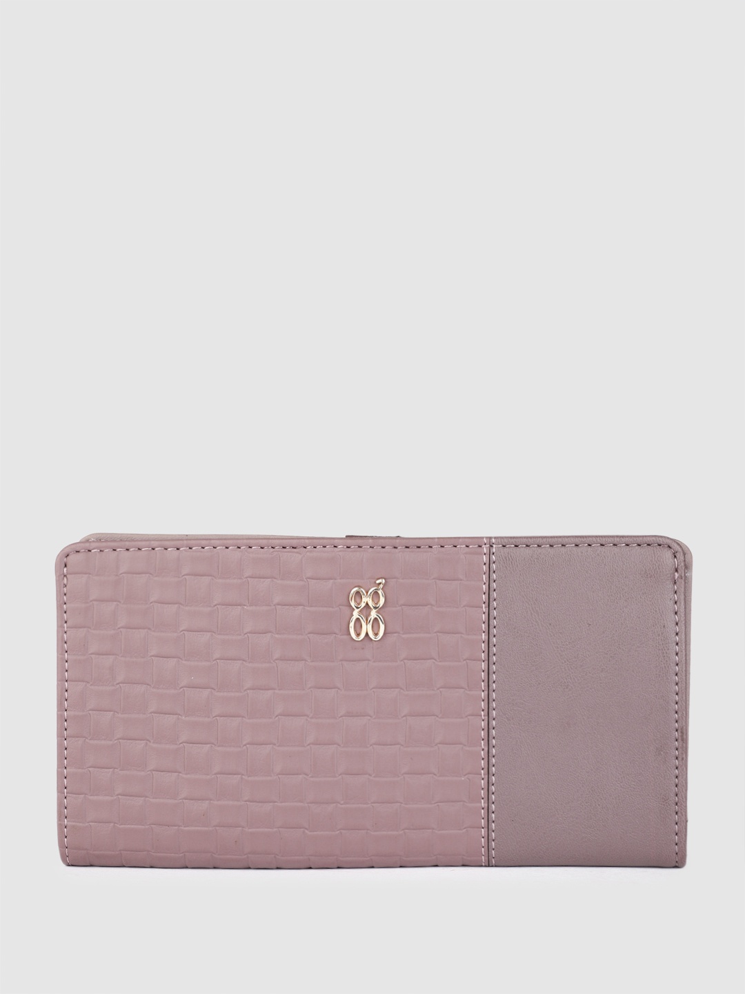 

Baggit Women Geometric Textured Two Fold Wallet, Mauve