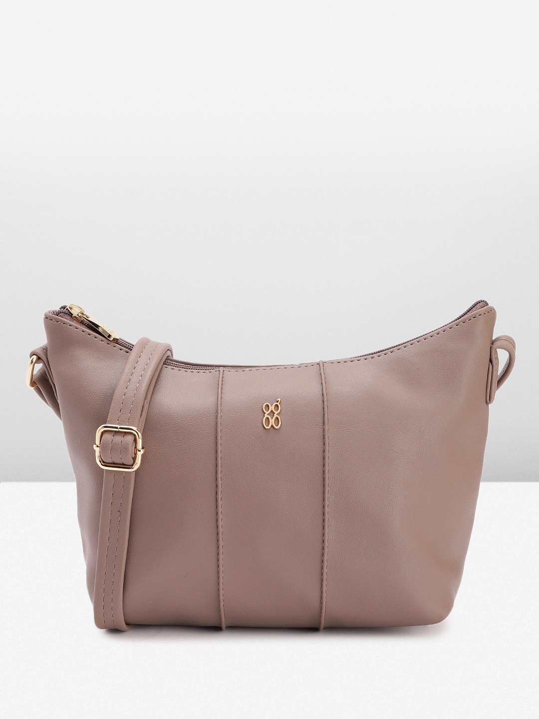 

Baggit Solid Structured Sling Bag, Mauve