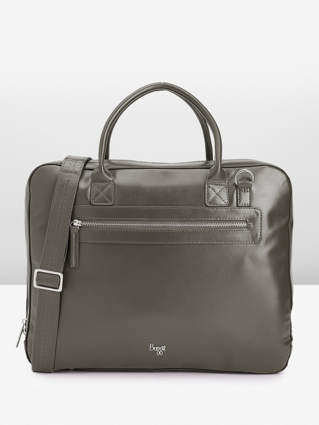 

Baggit Men Solid Laptop Bag, Olive