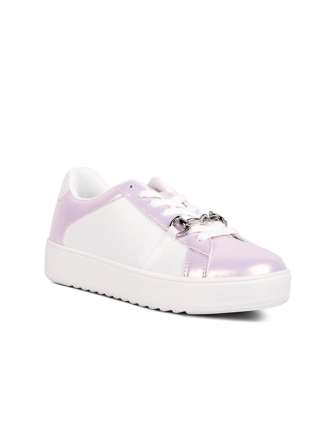 

London Rag Women Pink Colourblocked Sneakers, White