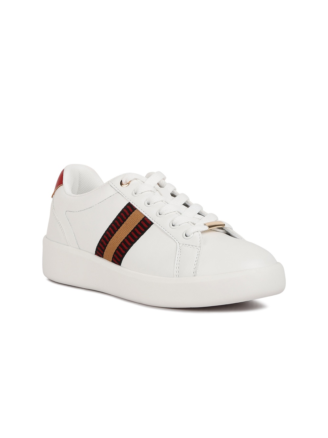 

London Rag Women Striped Comfort Insole Basics Sneakers, White