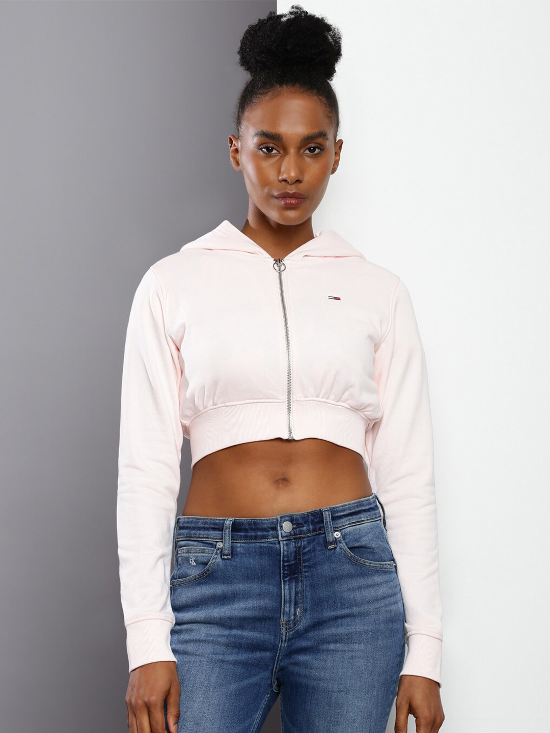 

Tommy Hilfiger Long Sleeves Hooded Crop Sweatshirt, Pink