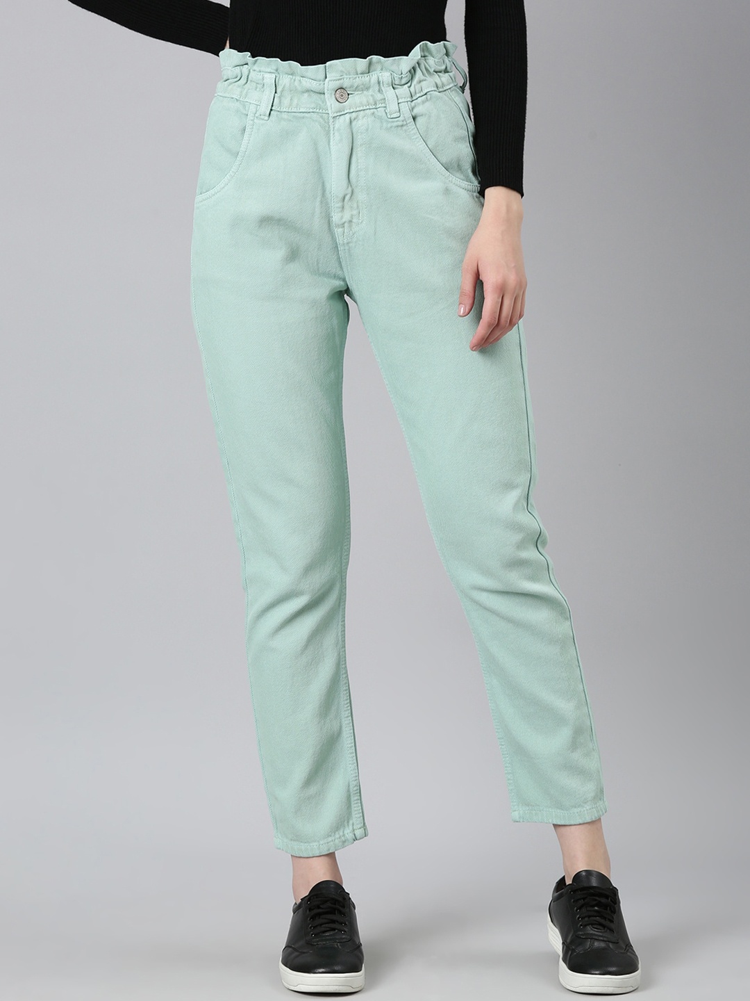 

SHOWOFF Women High-Rise Cotton Jeans, Sea green