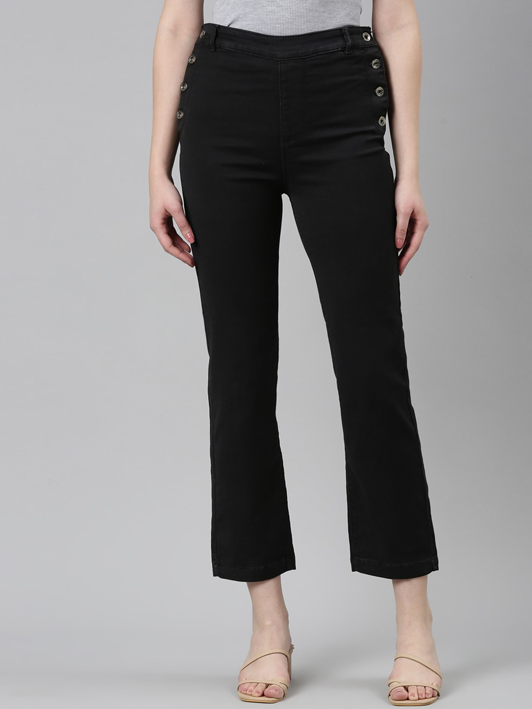 

SHOWOFF Women Jean Straight Fit Clean Look Stretchable Jeans, Black