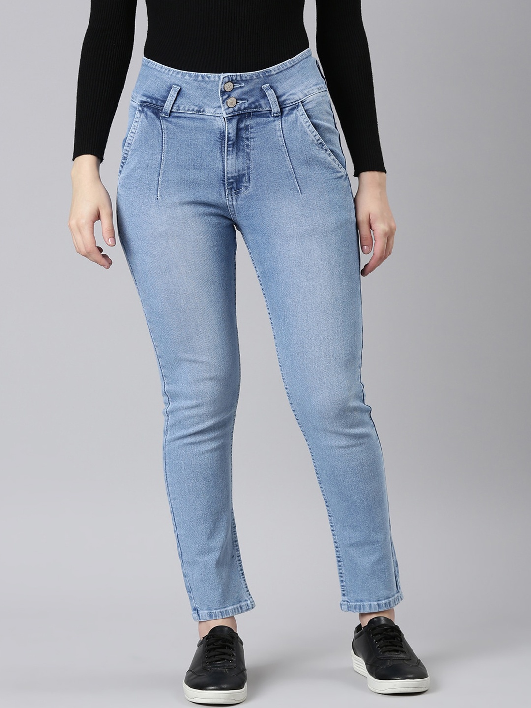 

SHOWOFF Women Jean Slim Fit Heavy Fade Cotton Stretchable Jeans, Blue