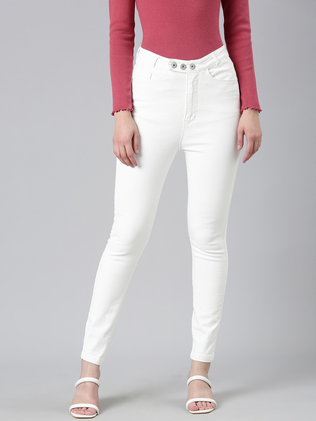 

SHOWOFF Women Jean Skinny Fit Cotton Stretchable Jeans, White