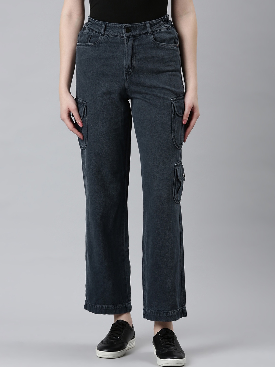 

SHOWOFF Women Jean Clean Look Cotton Straight Fit Jeans, Grey